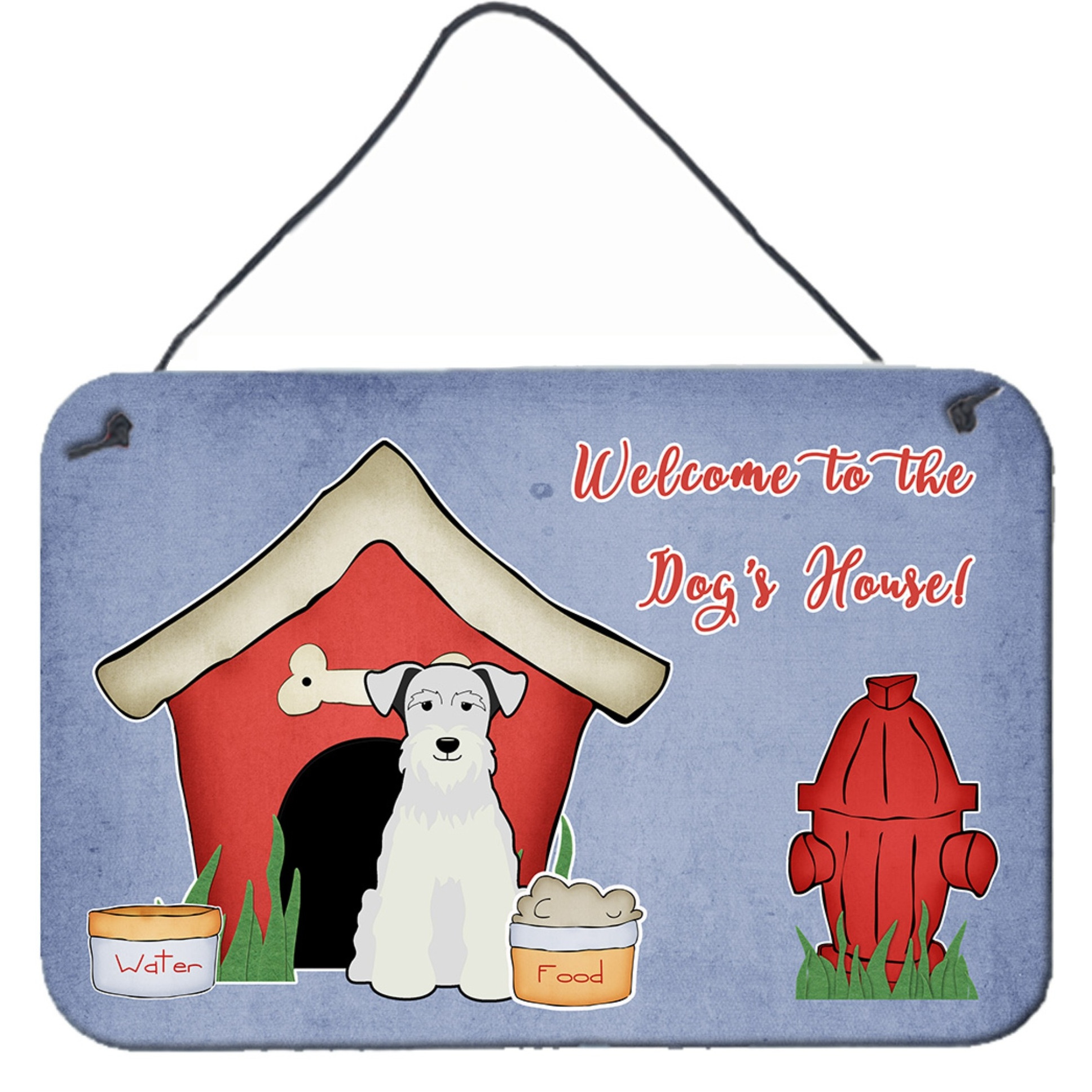 &quotCaroline's Treasures Dog House Collection Miniature Schanuzer White Wall or Door Hanging Prints BB2807DS812, 8"" x 12"", Multicolor"