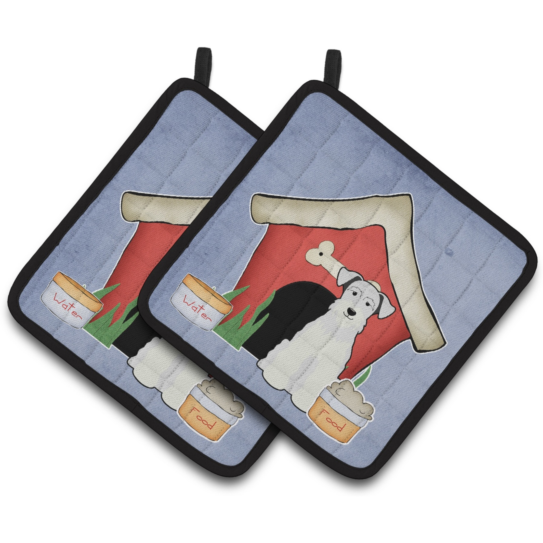 &quotCaroline's Treasures Dog House Collection Miniature Schanuzer White Pair of Pot Holders BB2807PTHD, 7.5HX7.5W, Multicolor"