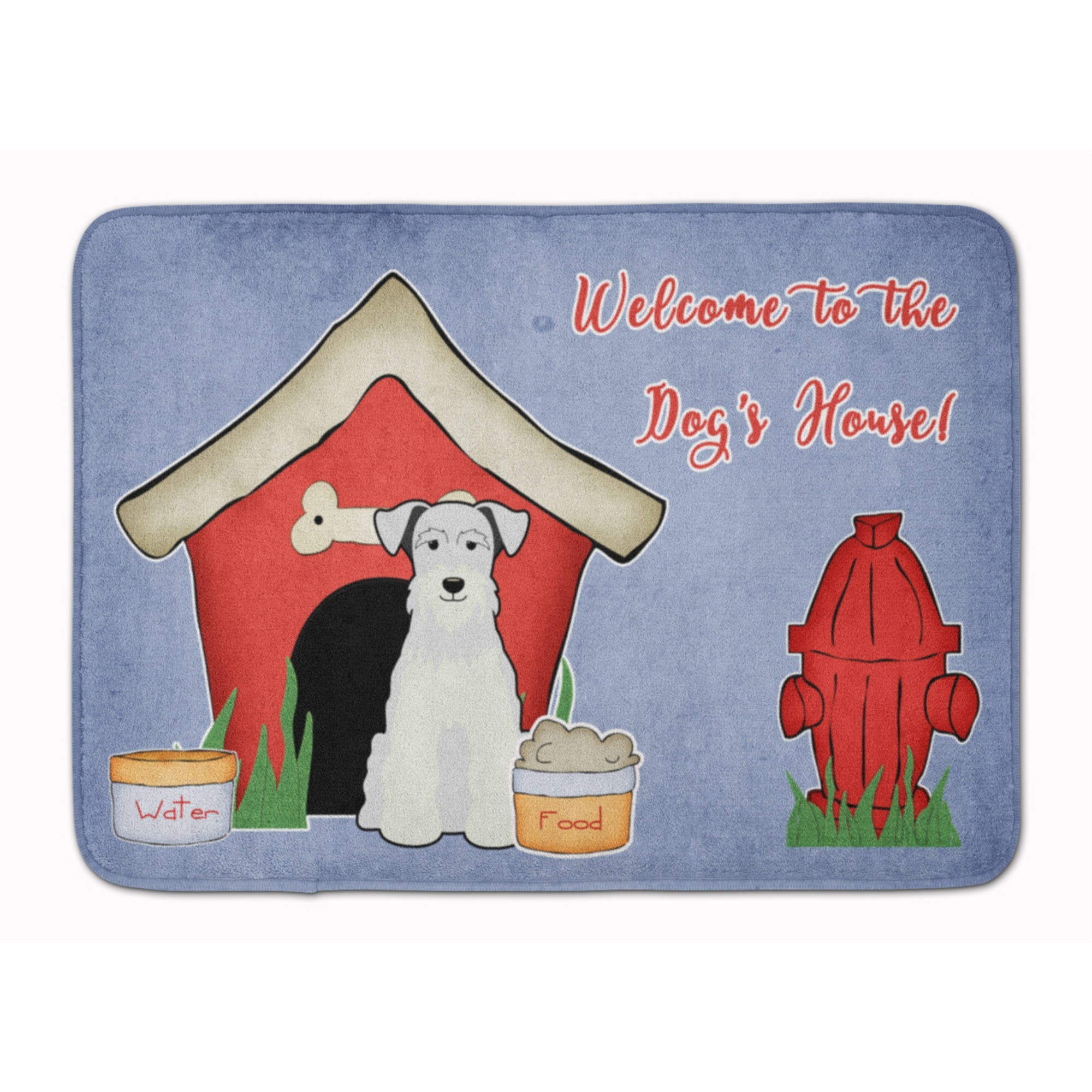 &quotCaroline's Treasures Dog House Miniature Schanuzer White Floor Mat, 19"" x 27"", Multicolor"