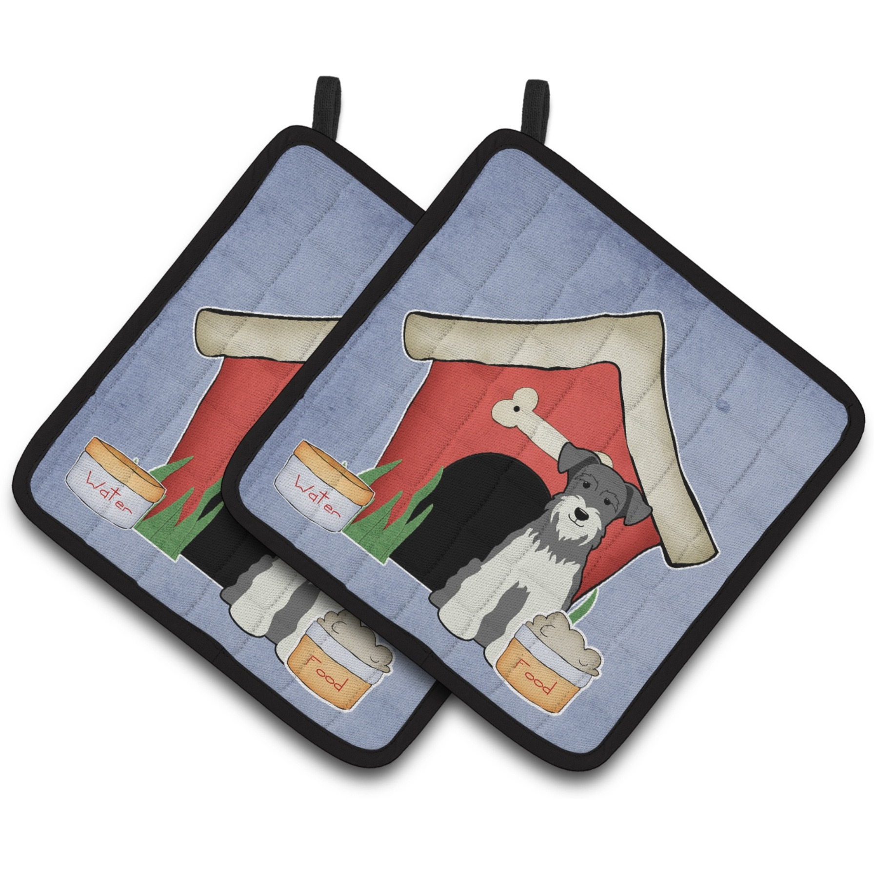 &quotCaroline's Treasures Dog House Collection Miniature Schanuzer Salt & Pepper Pair of Pot Holders BB2808PTHD, 7.5HX7.5W, Multicolor"