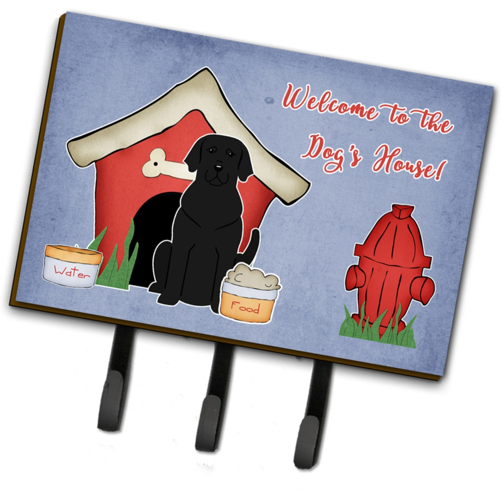 &quotCaroline's Treasures Dog House Collection Black Labrador Leash or Key Holder BB2811TH68, Triple"