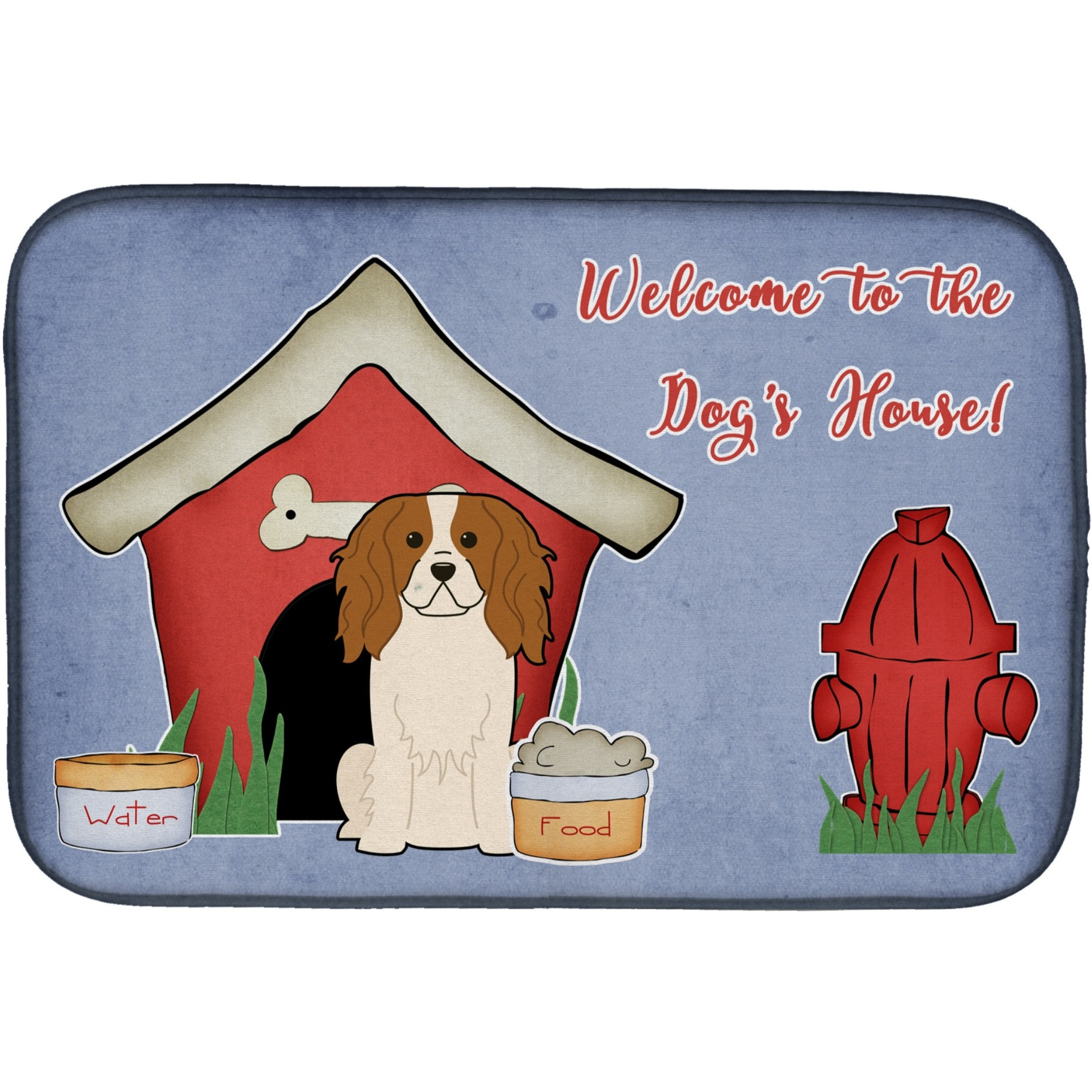 &quotCaroline's Treasures Dog House Collection Cavalier Spaniel Dish Drying Mat, 14"" x 21"""