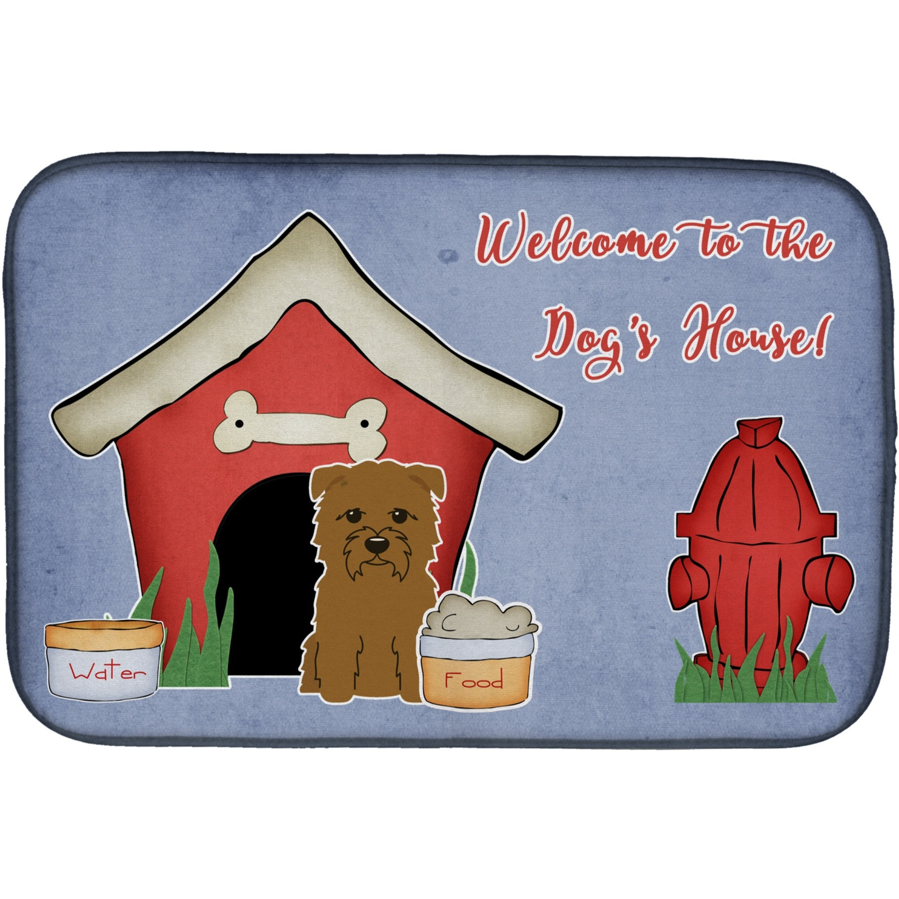 &quotCaroline's Treasures Dog House Collection Glen of Imal Tan Dish Drying Mat, 14"" x 21"""