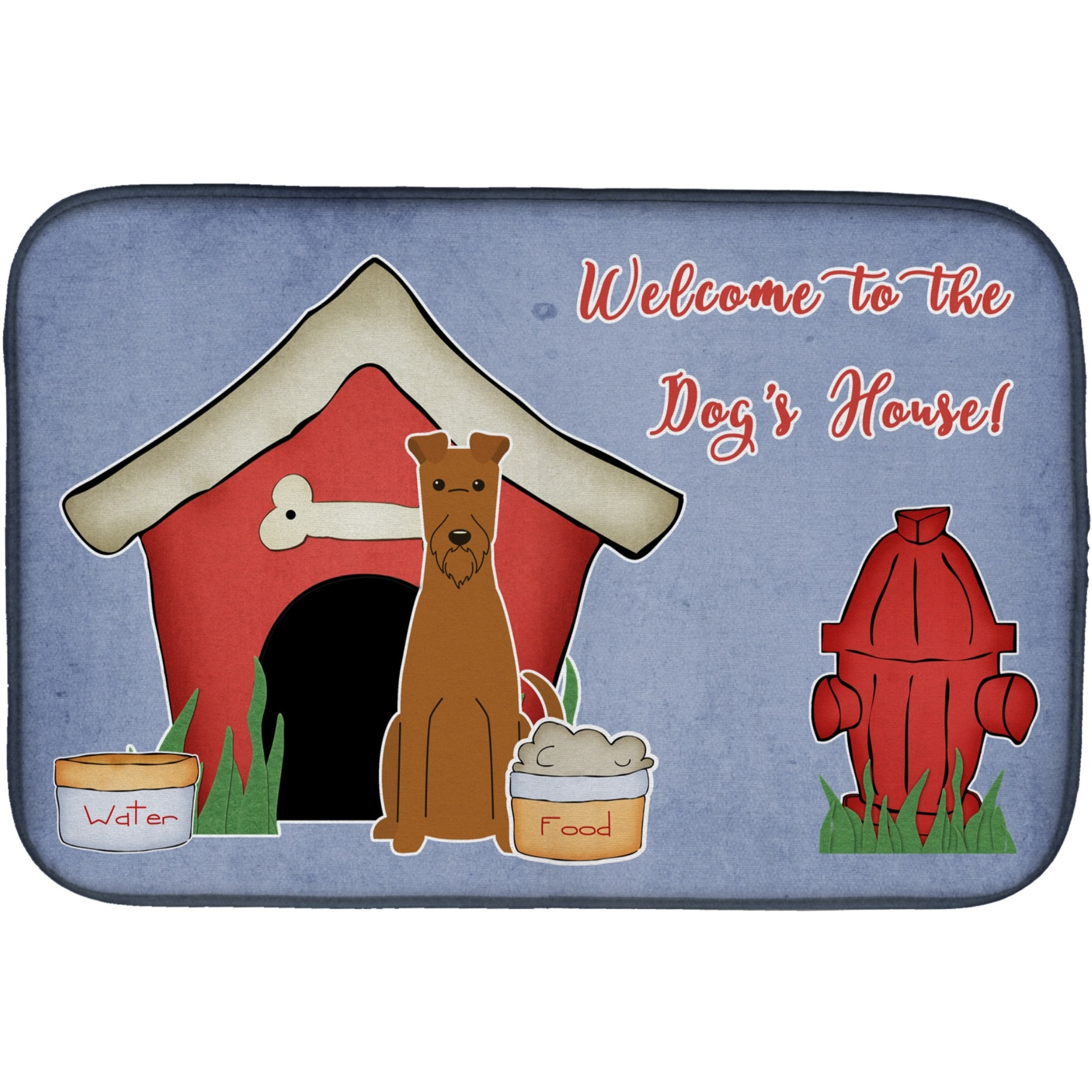 &quotCaroline's Treasures Dog House Collection Irish Terrier Dish Drying Mat, 14"" x 21"""
