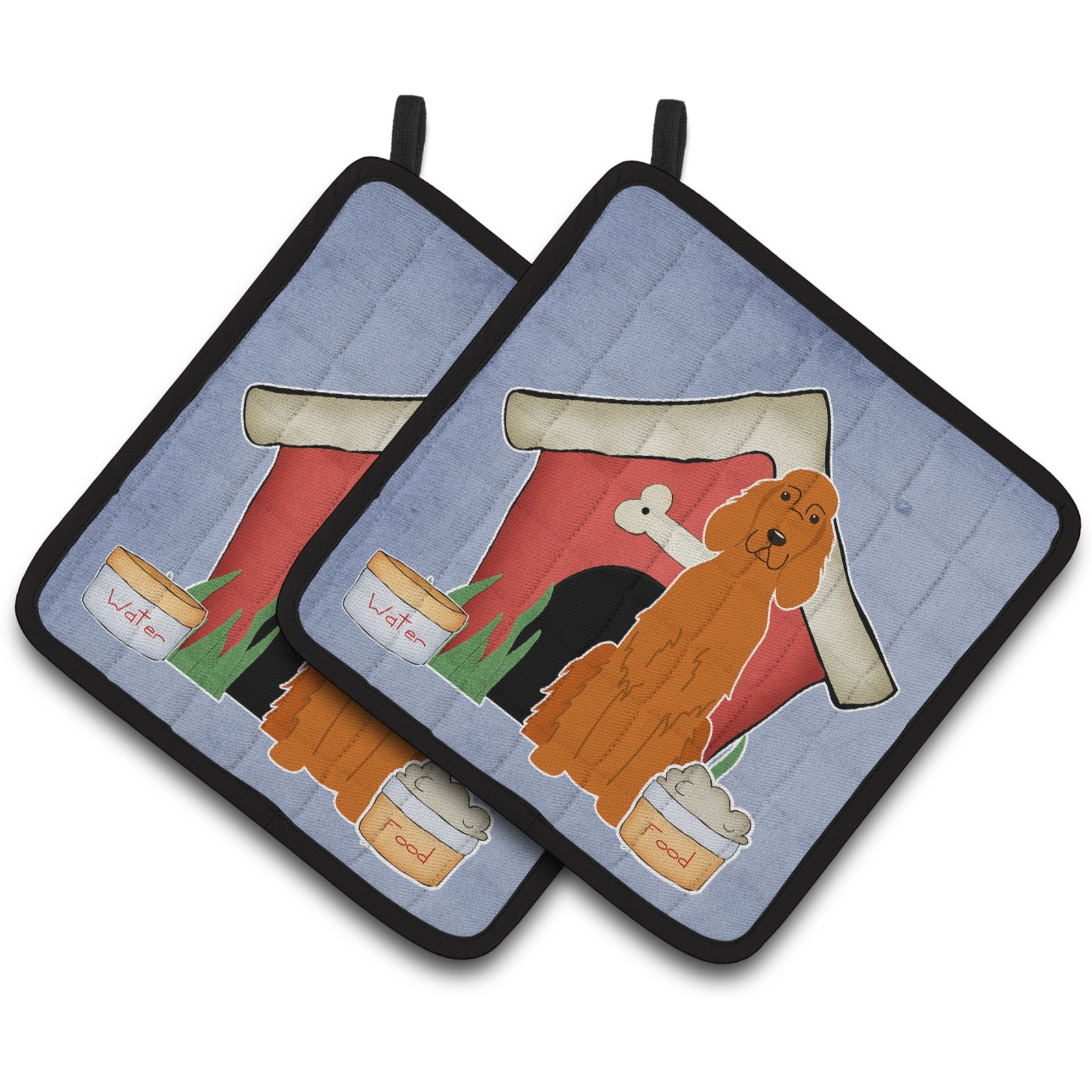 &quotCaroline's Treasures Dog House Collection Irish Setter Pair of Pot Holders BB2818PTHD, 7.5HX7.5W, Multicolor"