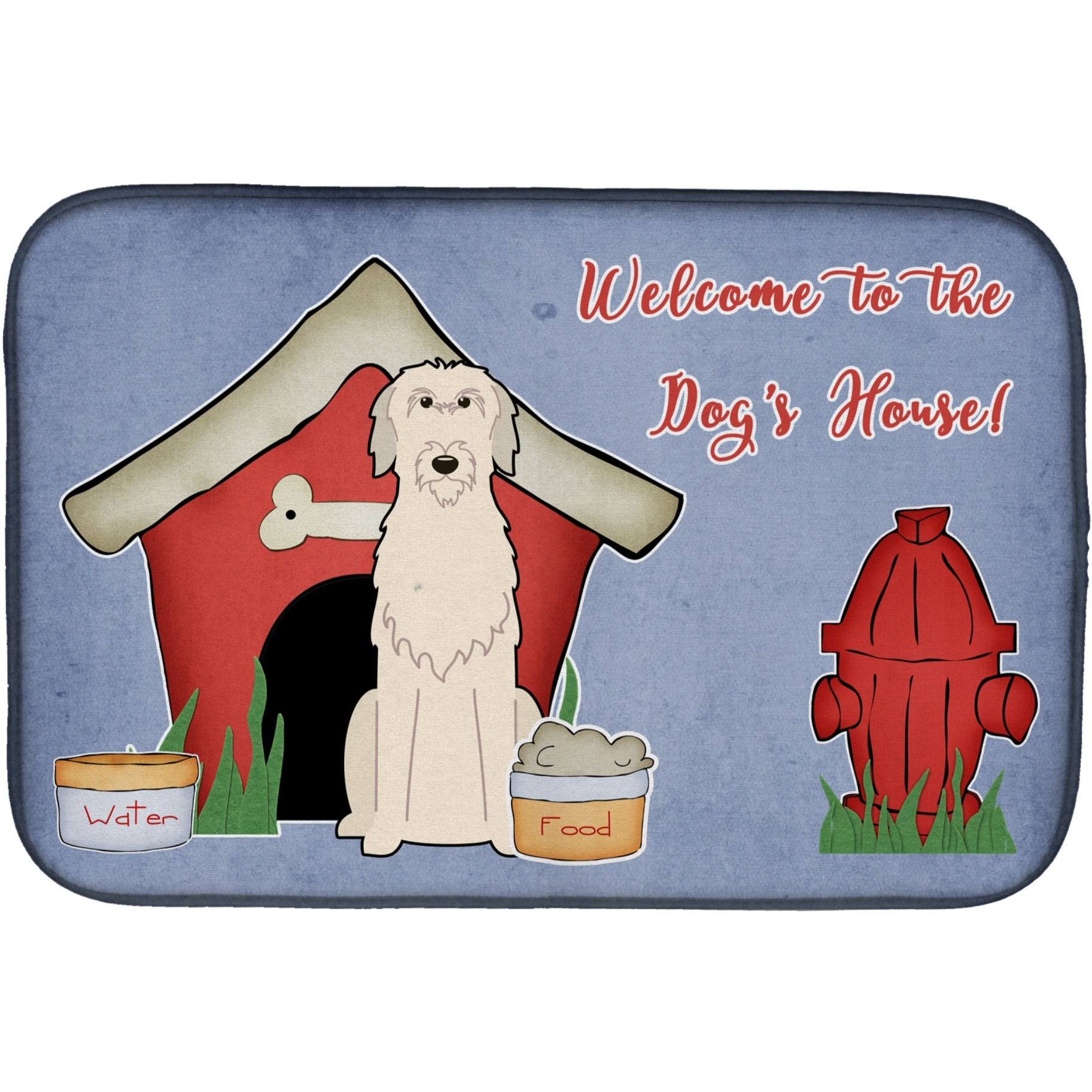 &quotCaroline's Treasures Dog House Collection Irish Wolfhound Dish Drying Mat, 14"" x 21"""
