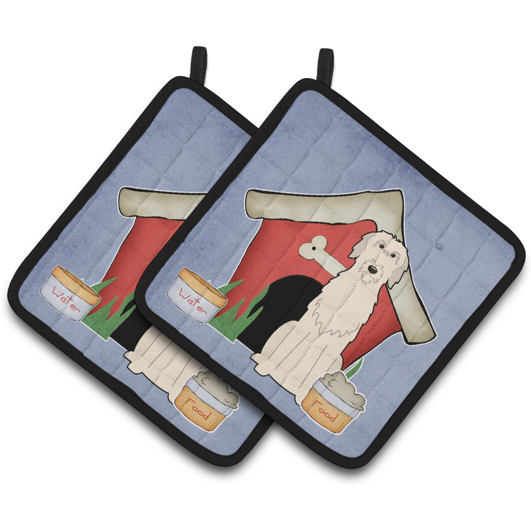 &quotCaroline's Treasures Dog House Collection Irish Wolfhound Pair of Pot Holders BB2819PTHD, 7.5HX7.5W, Multicolor"