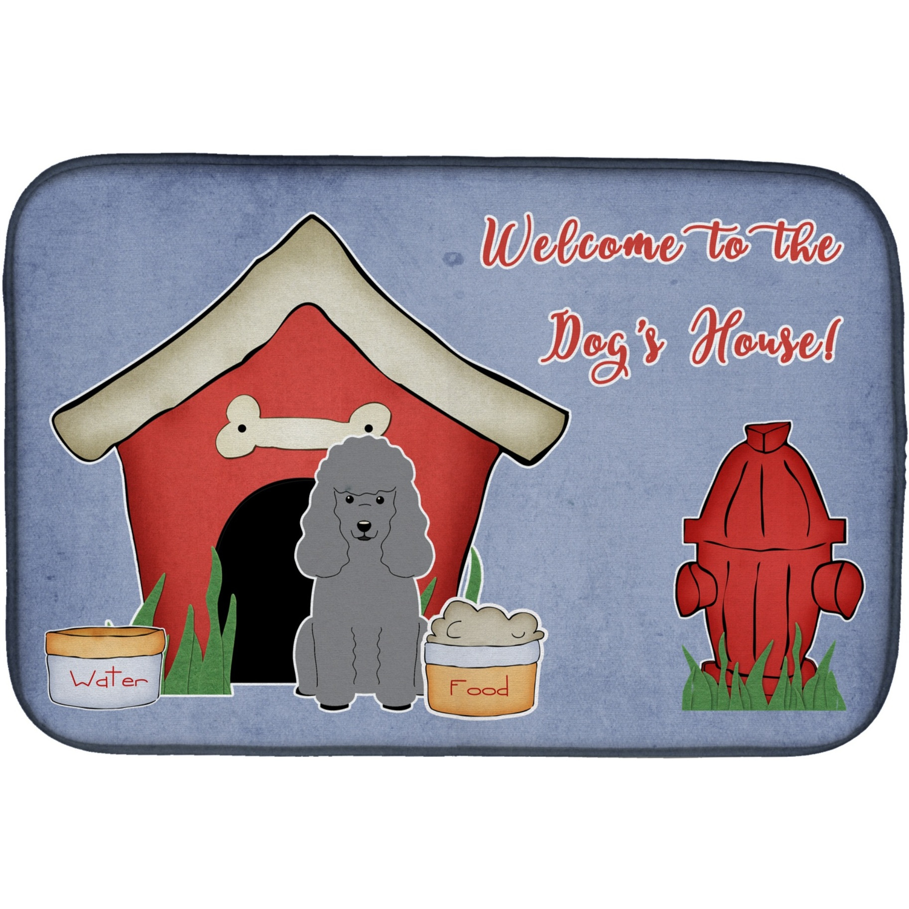 &quotCaroline's Treasures Dog House Collection Poodle Dish Drying Mat, 14"" x 21"""