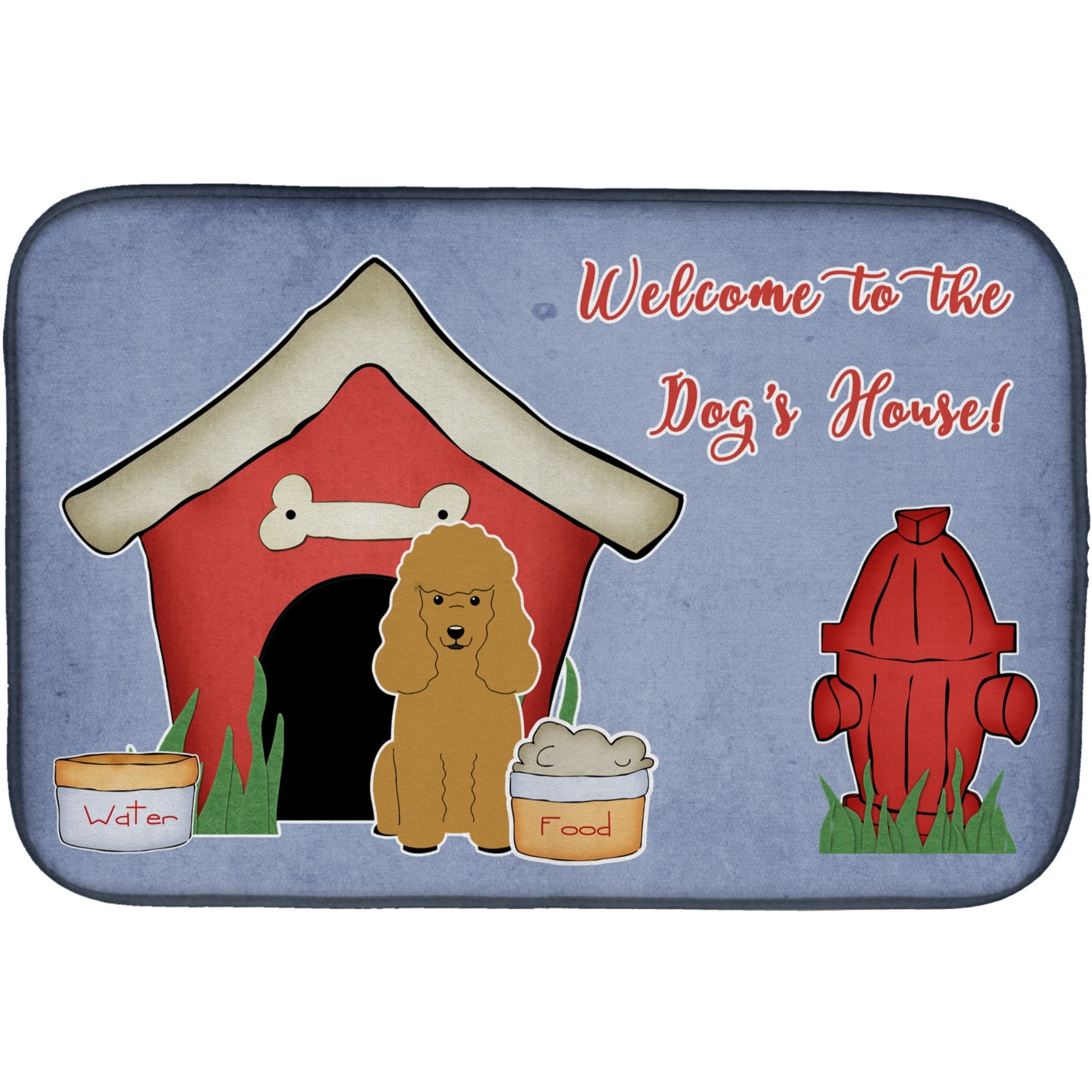 &quotCaroline's Treasures Dog House Collection Poodle Tan Dish Drying Mat, 14"" x 21"""