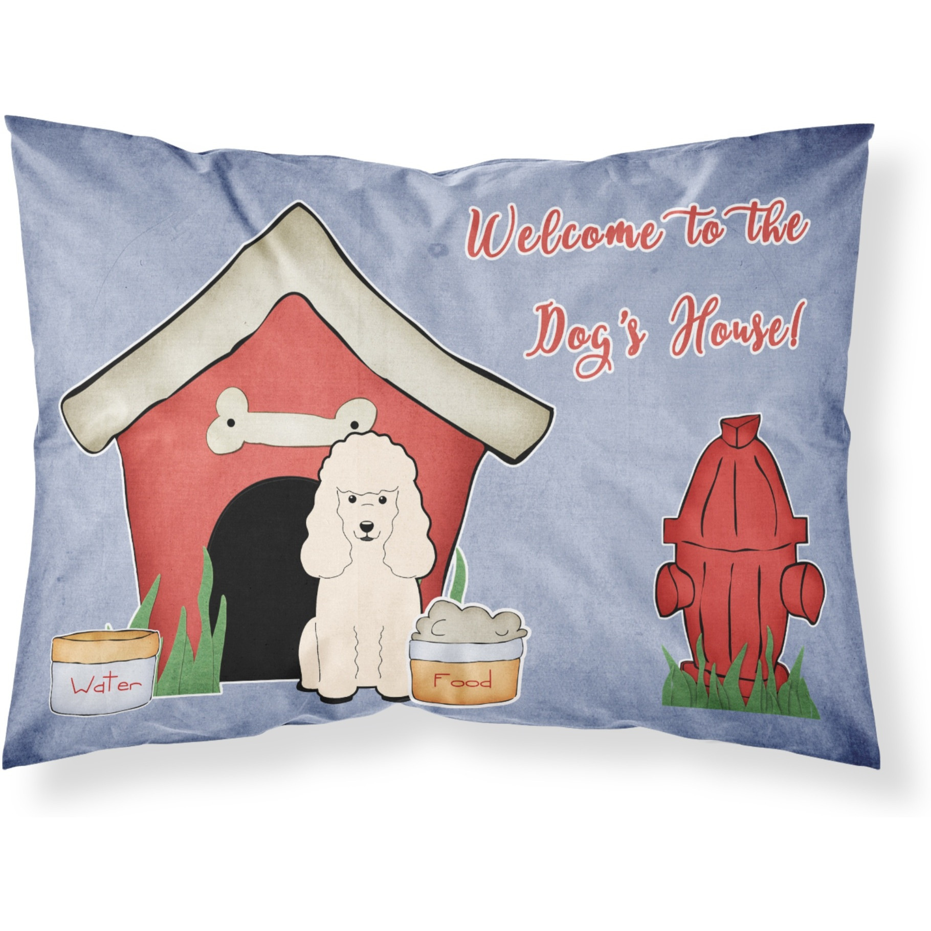 Caroline's Treasures Dog House Collection Poodle White Fabric Standard Pillowcase BB2824PILLOWCASE