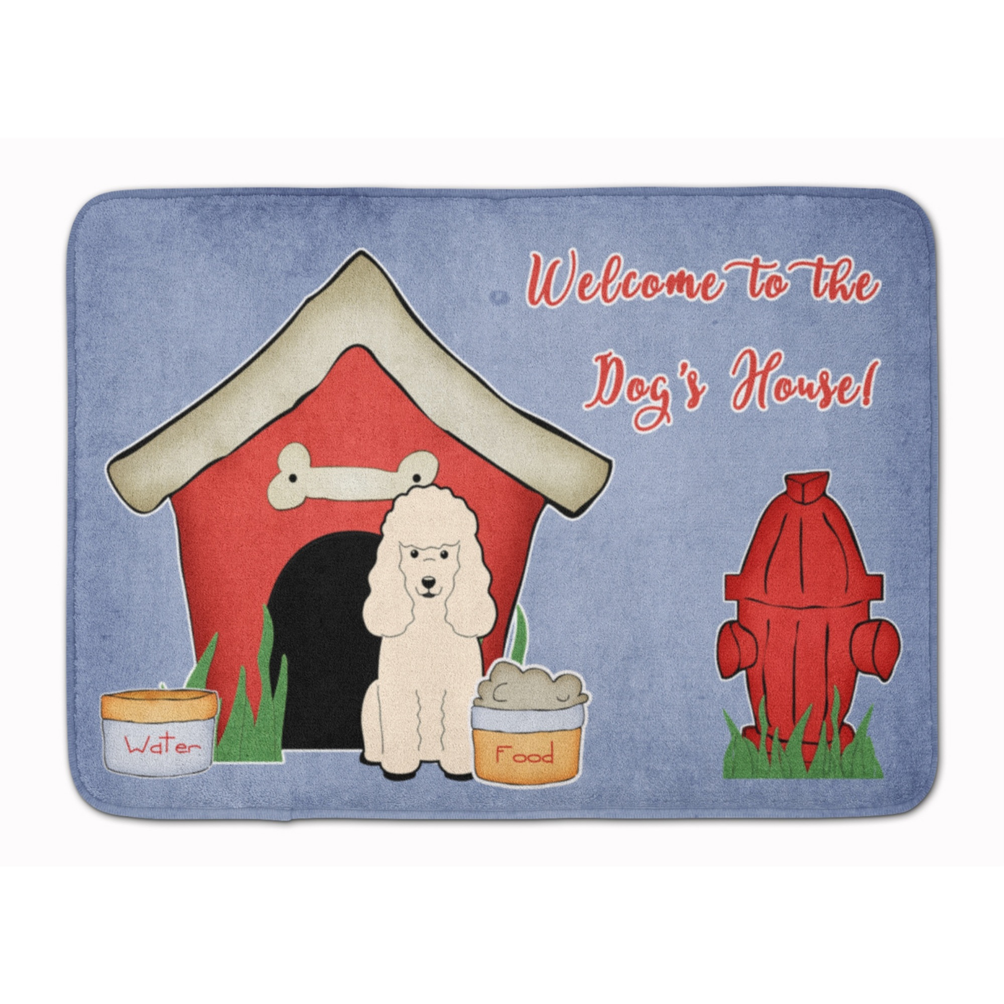 &quotCaroline's Treasures Dog House Collection Poodle White Floor Mat, 19"" x 27"", Multicolor"