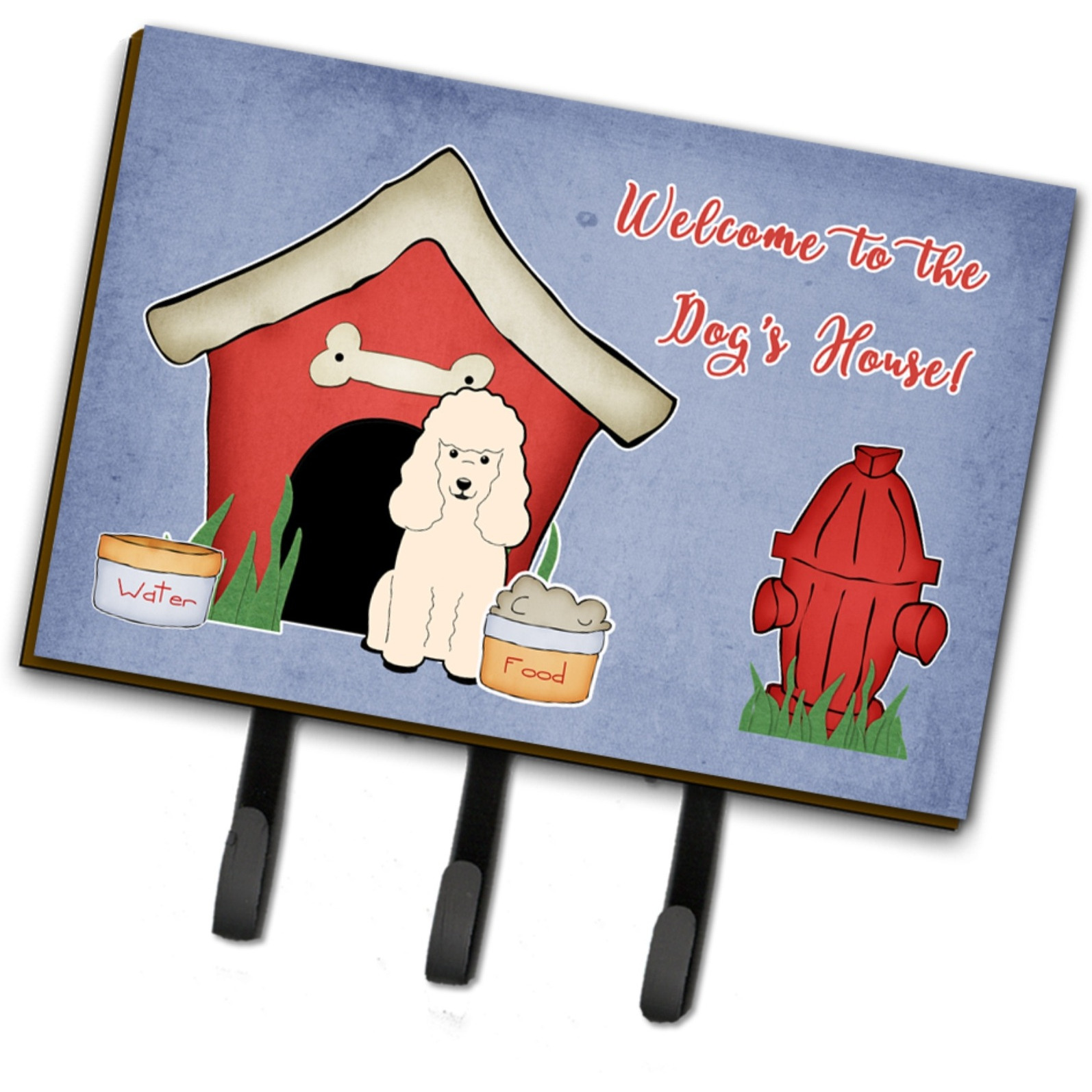 &quotCaroline's Treasures Dog House Collection Poodle White Leash or Key Holder BB2824TH68, Triple"