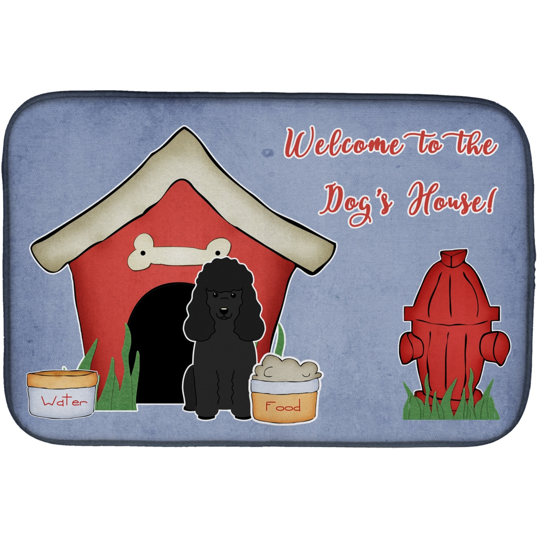 &quotCaroline's Treasures Dog House Collection Poodle Dish Drying Mat, 14"" x 21"""