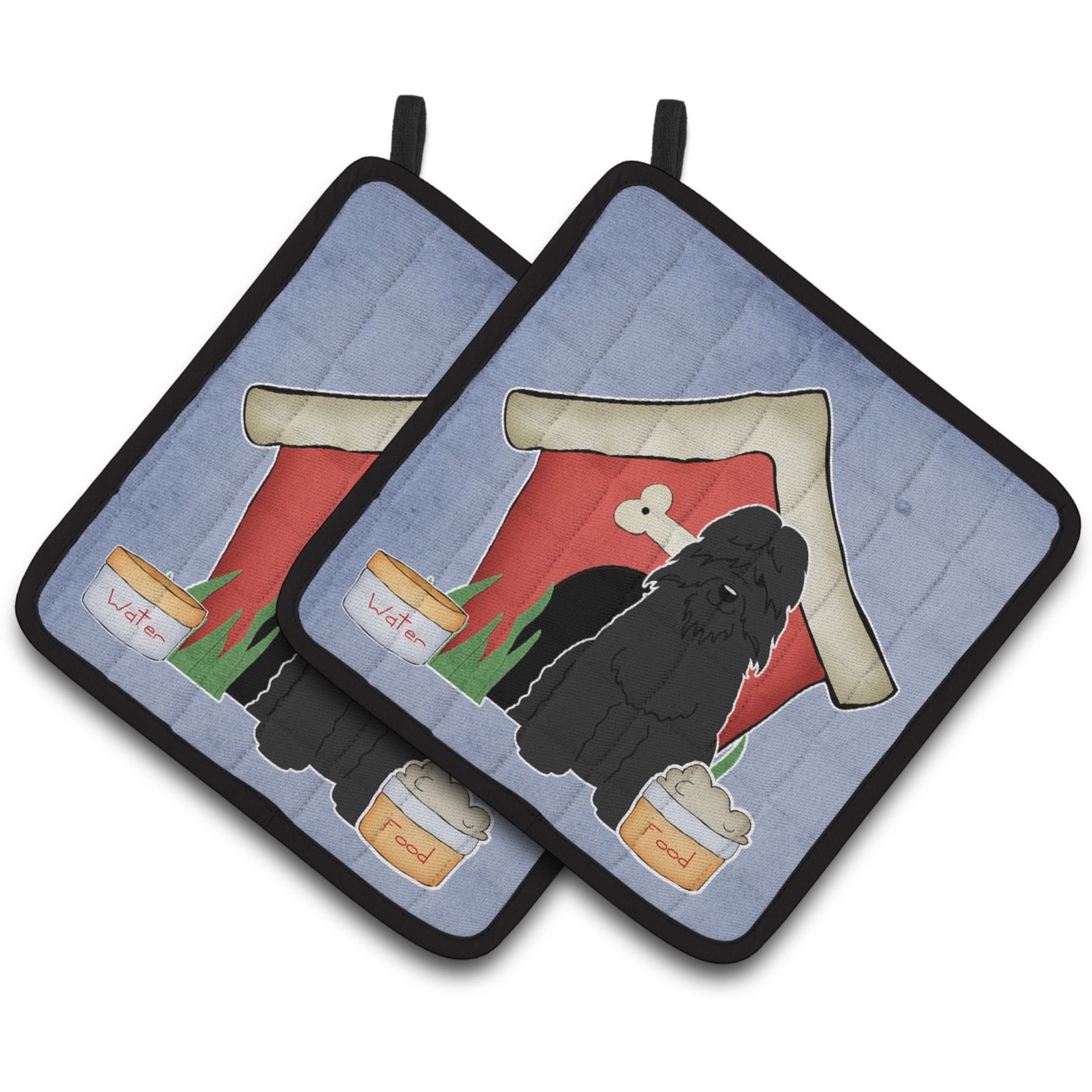 &quotCaroline's Treasures Dog House Collection Bouvier Des Flandres Pair of Pot Holders BB2828PTHD, 7.5HX7.5W, Multicolor"