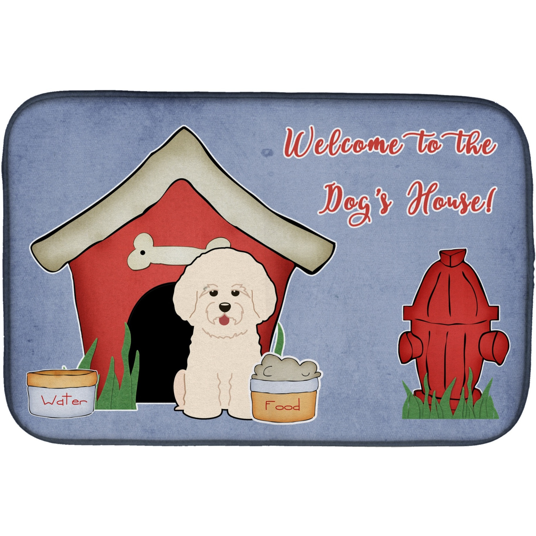 &quotCaroline's Treasures Dog House Collection Bichon Frise Dish Drying Mat, 14 x 21"