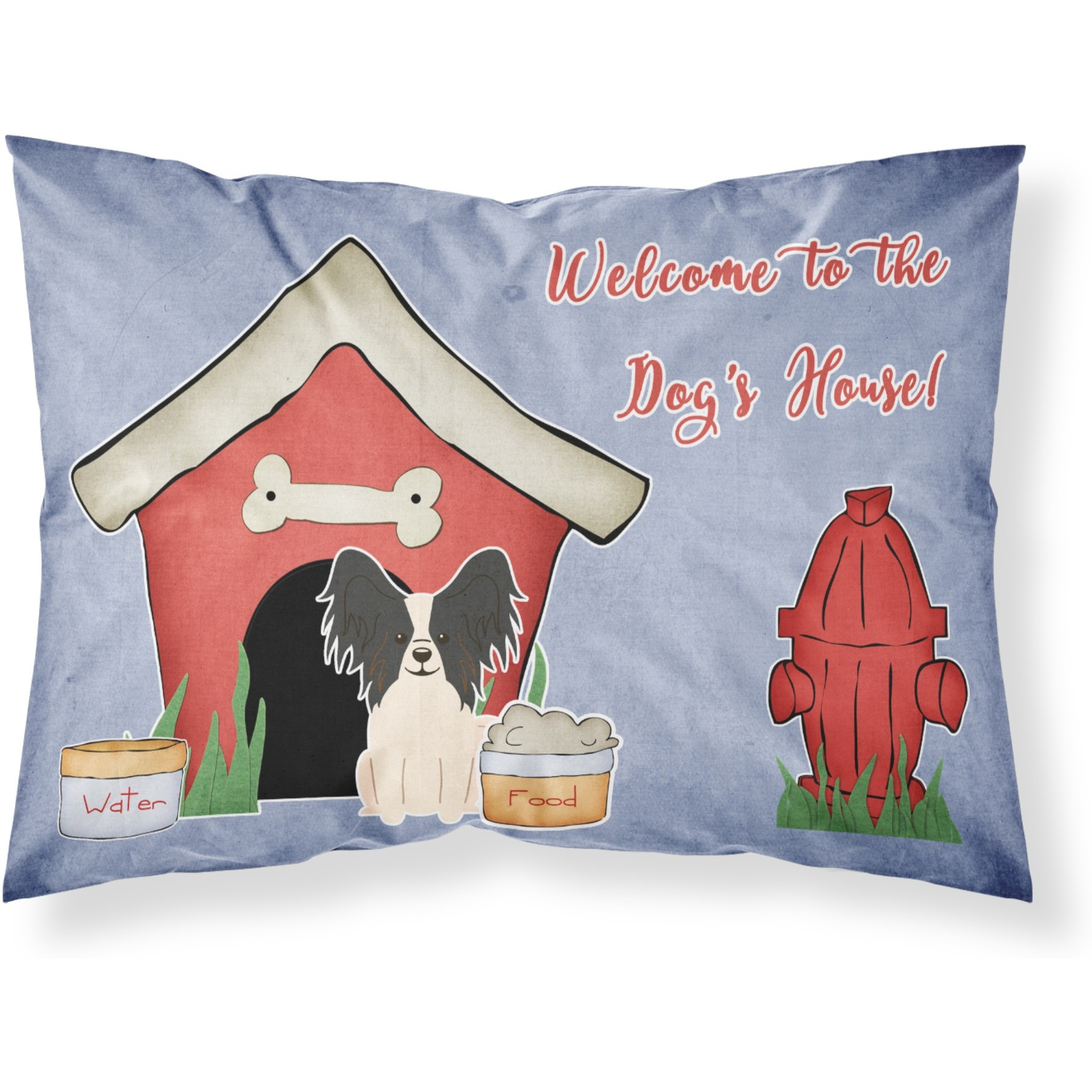 Caroline's Treasures Dog House Collection Papillon Black White Fabric Standard Pillowcase BB2830PILLOWCASE