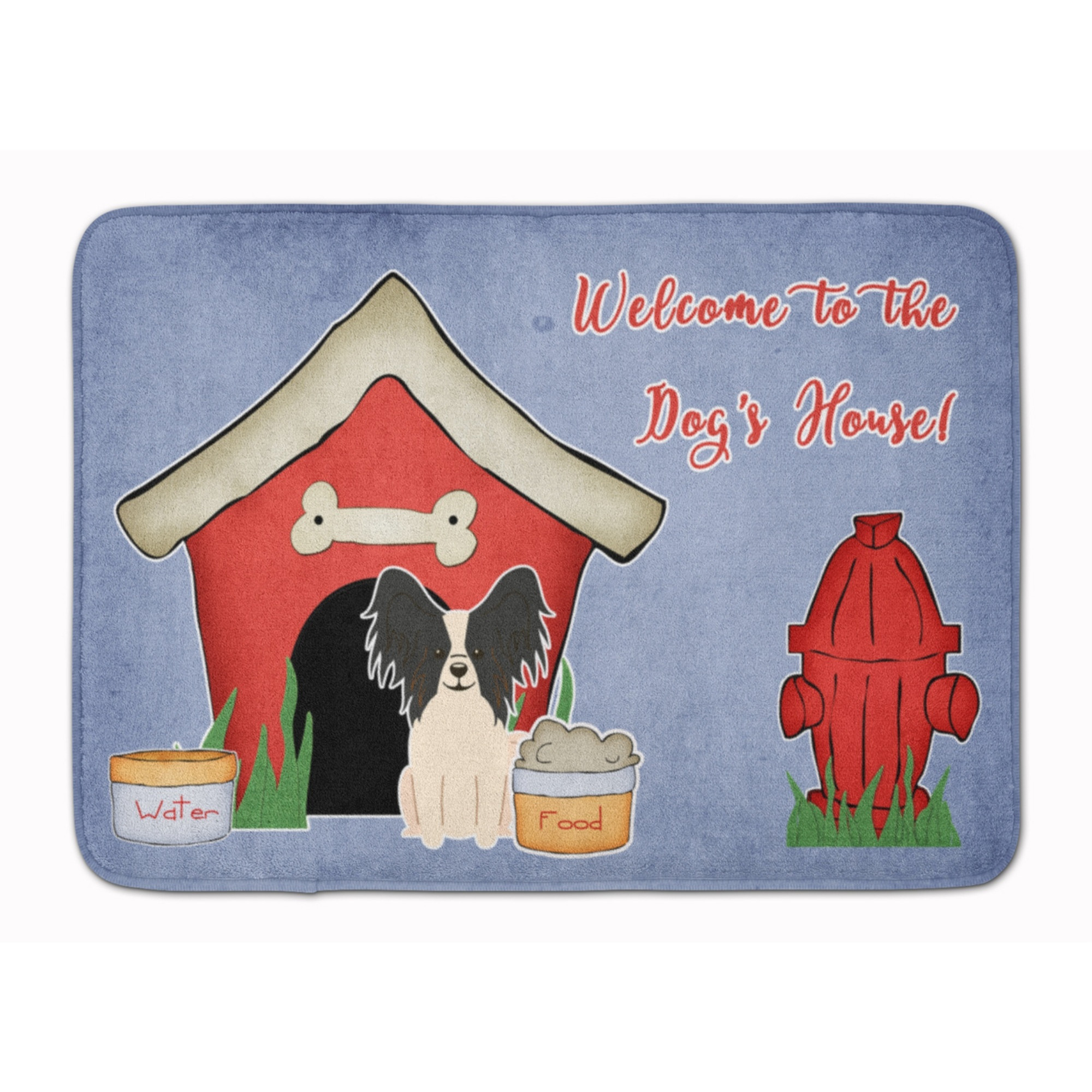 &quotCaroline's Treasures Dog House Papillon Black White Floor Mat, 19"" x 27"", Multicolor"