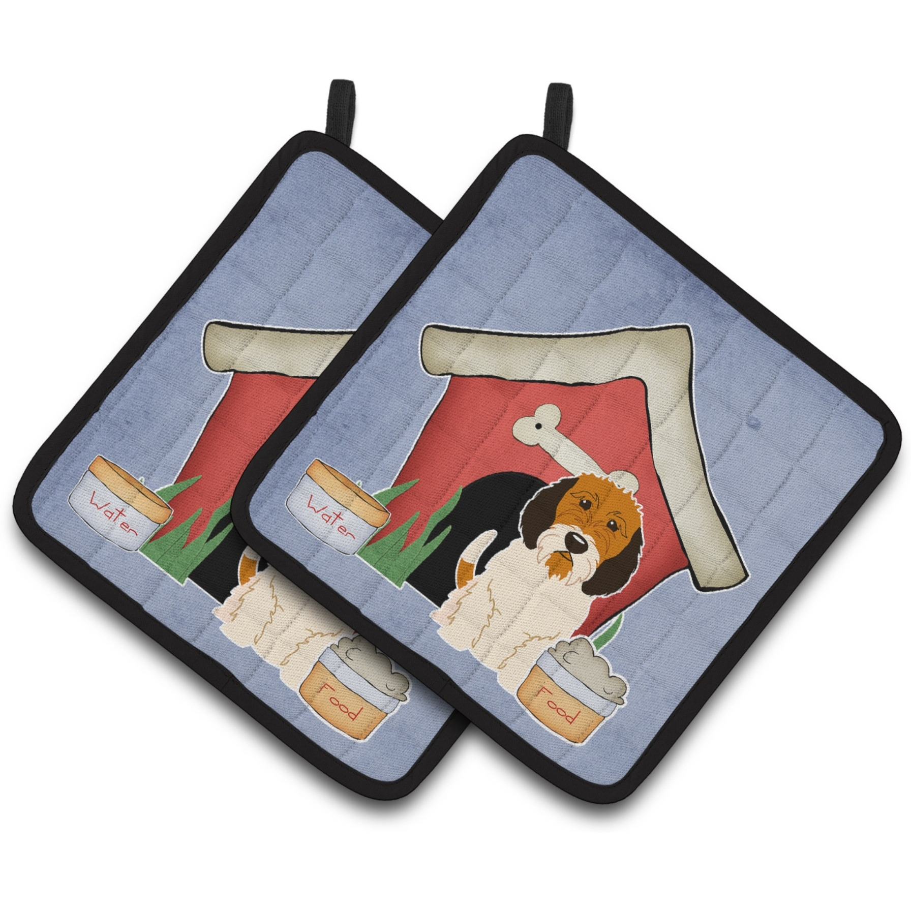 &quotCaroline's Treasures Dog House Collection Petit Basset Griffon Veenden Pair of Pot Holders BB2833PTHD, 7.5HX7.5W, Multicolor"