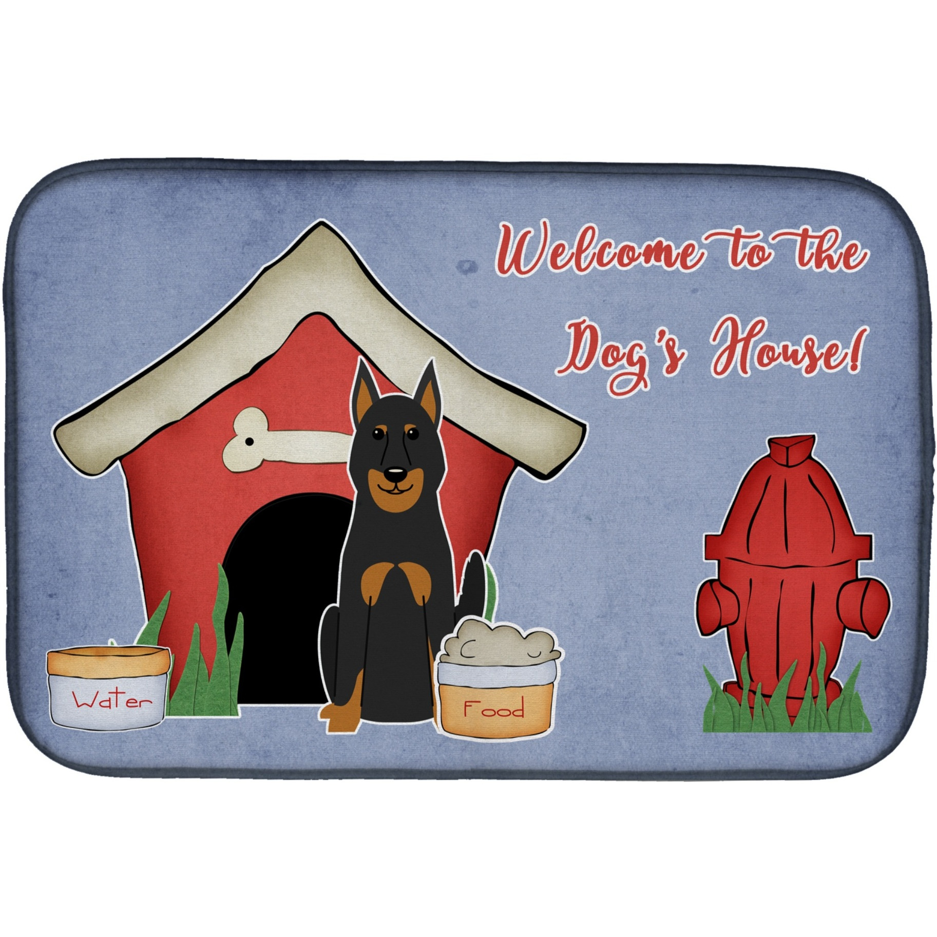&quotCaroline's Treasures BB2834DDM Dish Drying Mat, 14"" x 21"", Dog House"