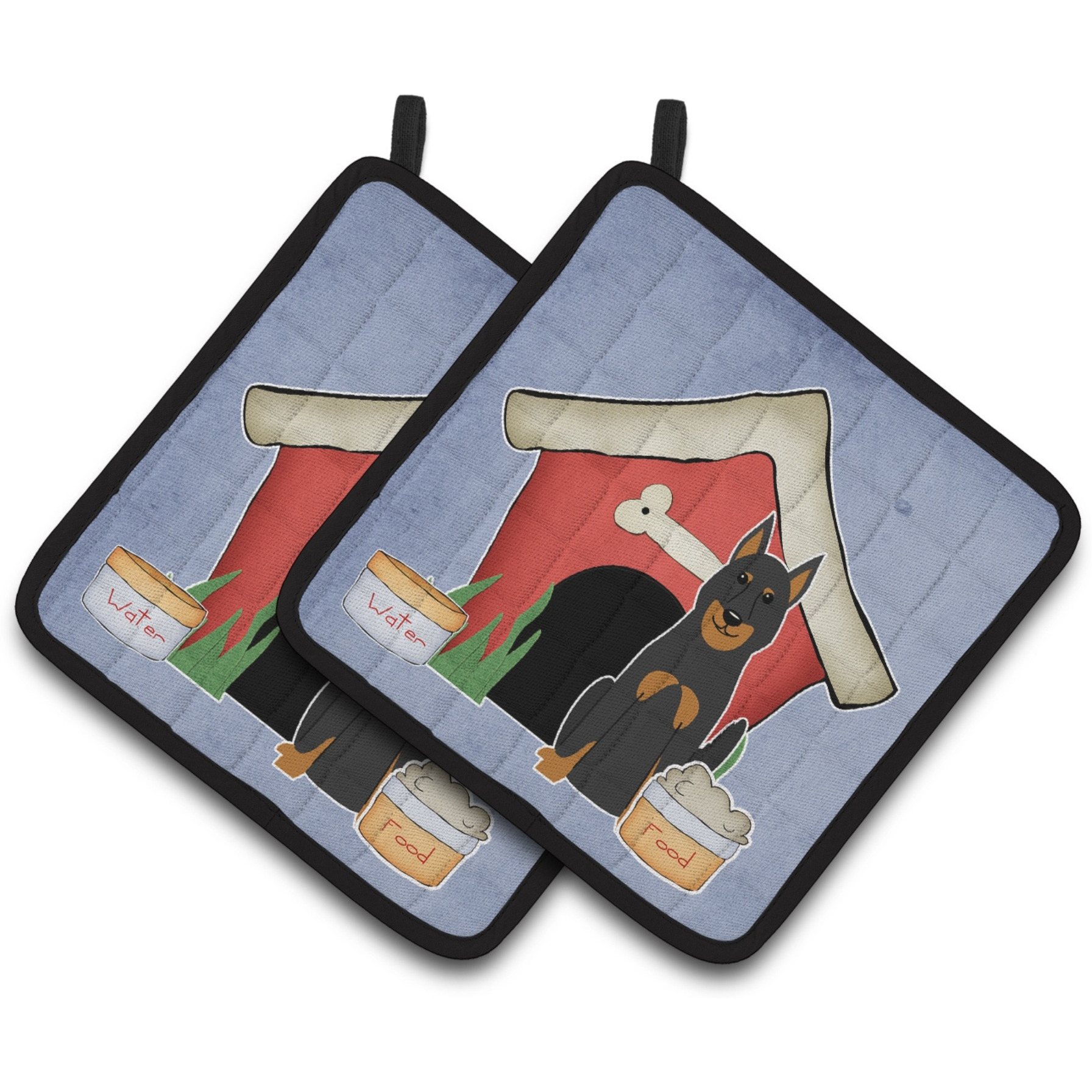 &quotCaroline's Treasures Dog House Collection Beauce Shepherd Dog Pair of Pot Holders BB2834PTHD, 7.5HX7.5W, Multicolor"
