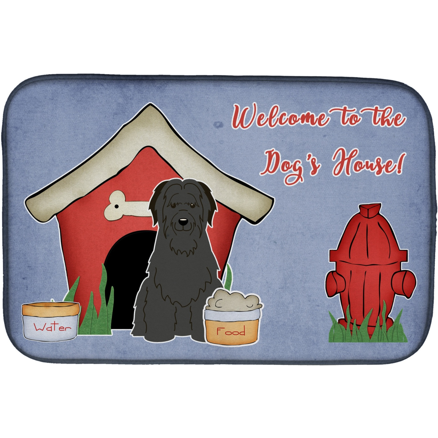 &quotCaroline's Treasures Dog House Collection Briard Black Dish Drying Mat, 14"" x 21"""