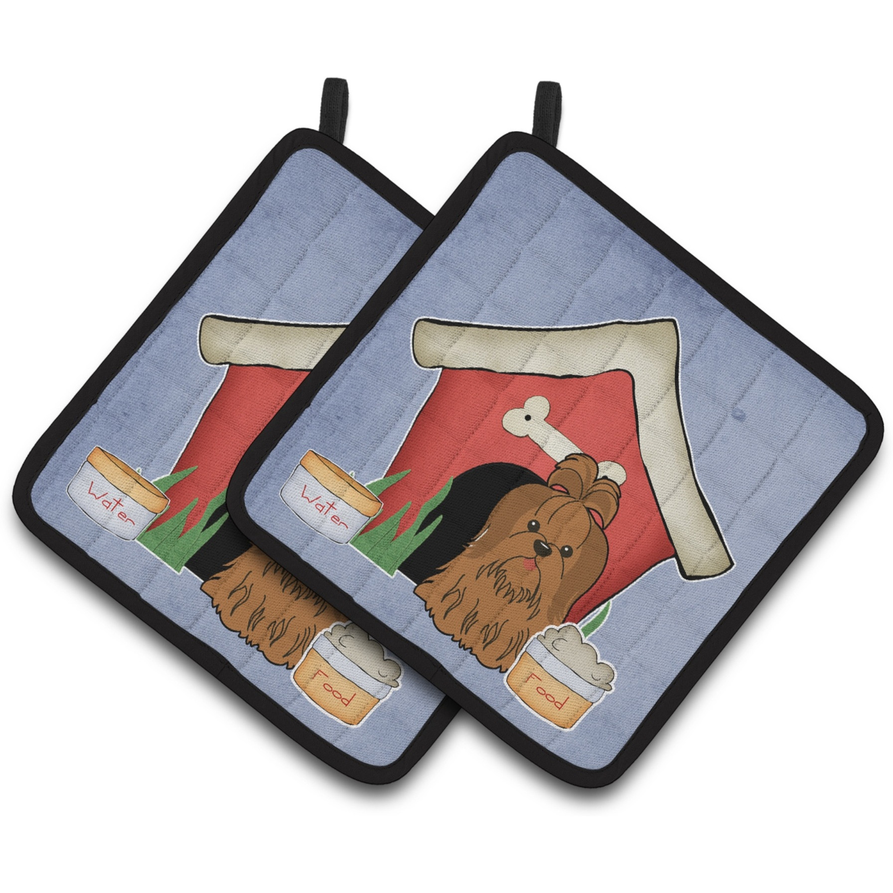 &quotCaroline's Treasures Dog House Collection Shih Tzu Silver Chocolate Pair of Pot Holders BB2840PTHD, 7.5HX7.5W, Multicolor"