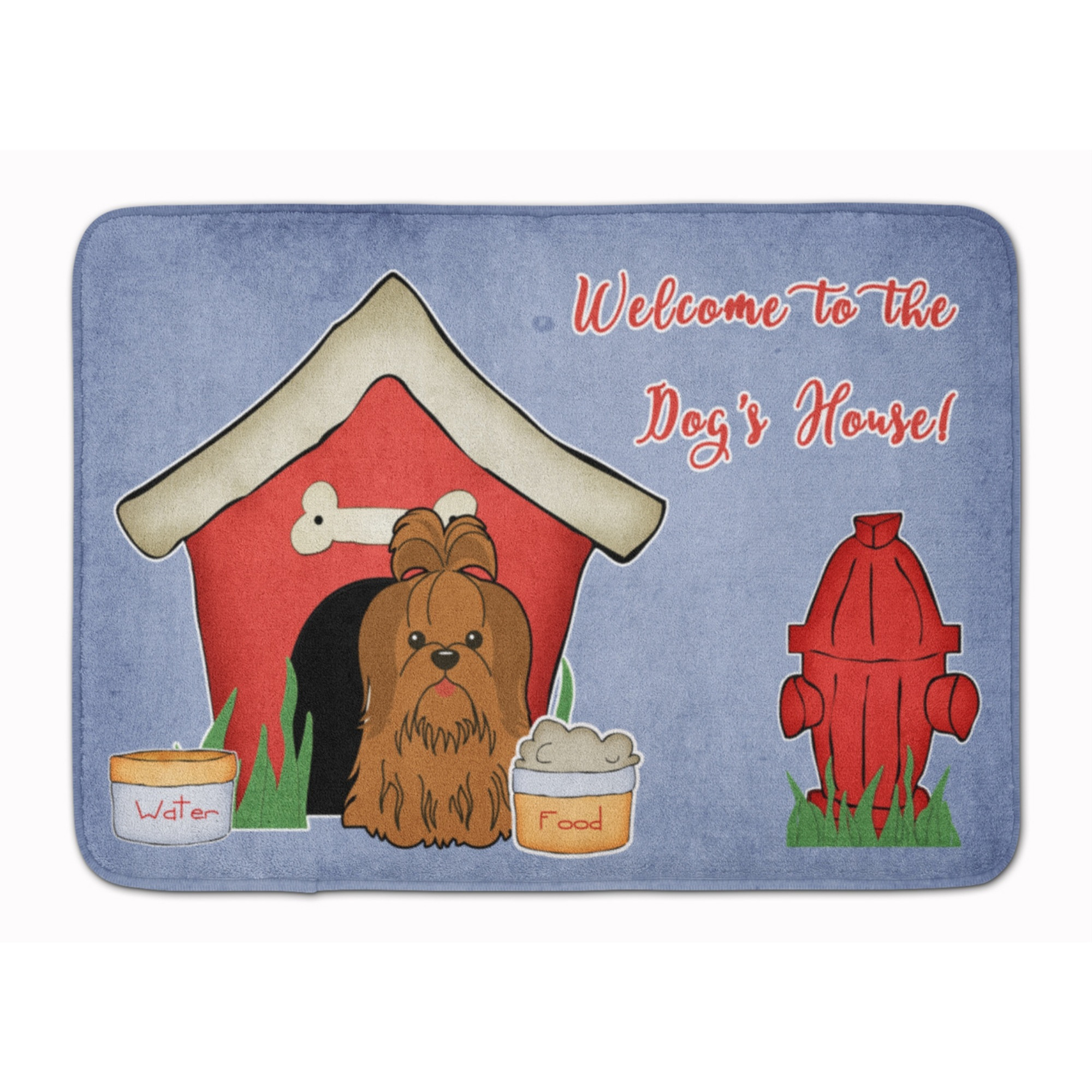 &quotCaroline's Treasures Dog House Shih Tzu Silver Chocolate Floor Mat, 19"" x 27"", Multicolor"