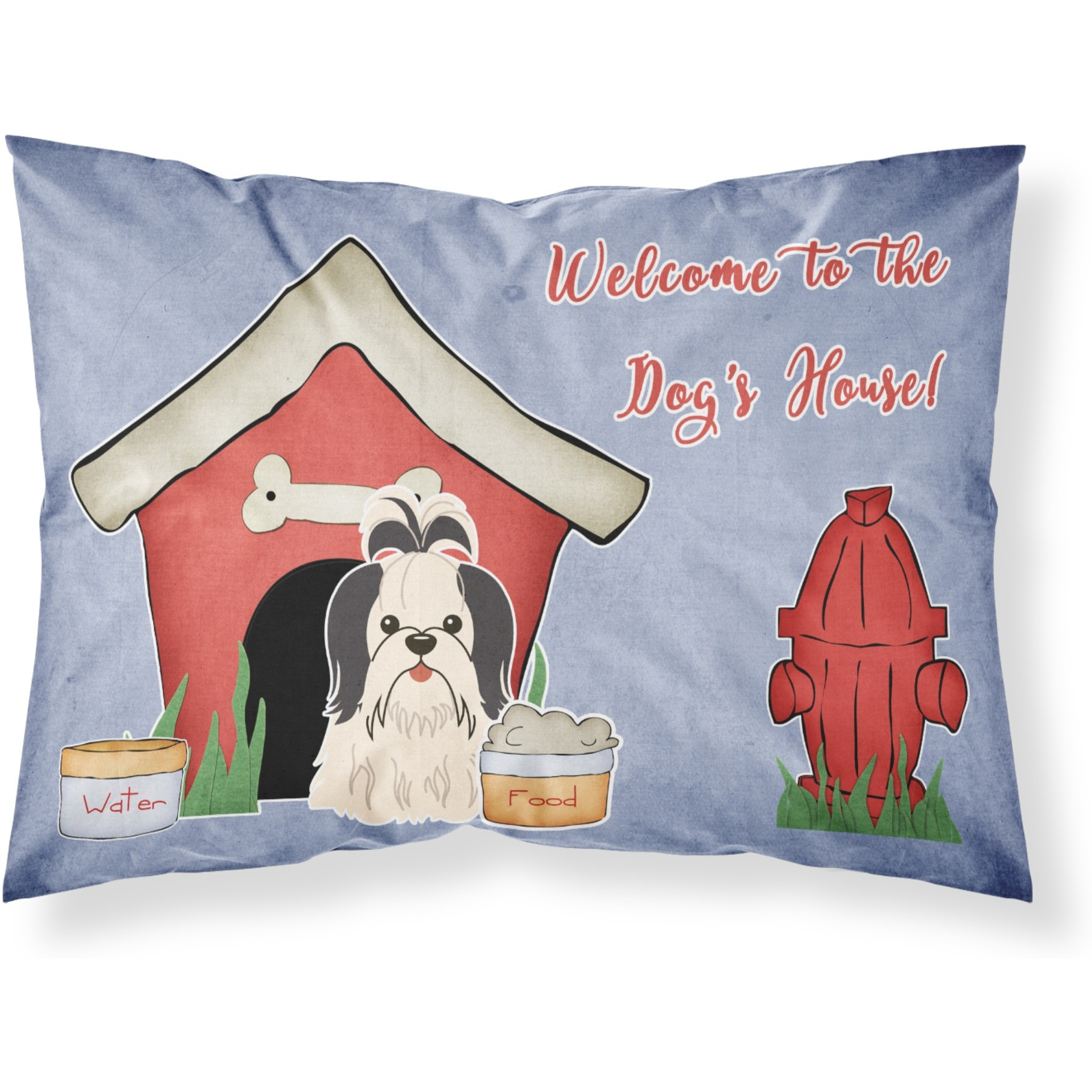 &quotCaroline's Treasures Dog House Collection Shih Tzu Black White Fabric Standard Pillowcase BB2842PILLOWCASE, Multicolor"
