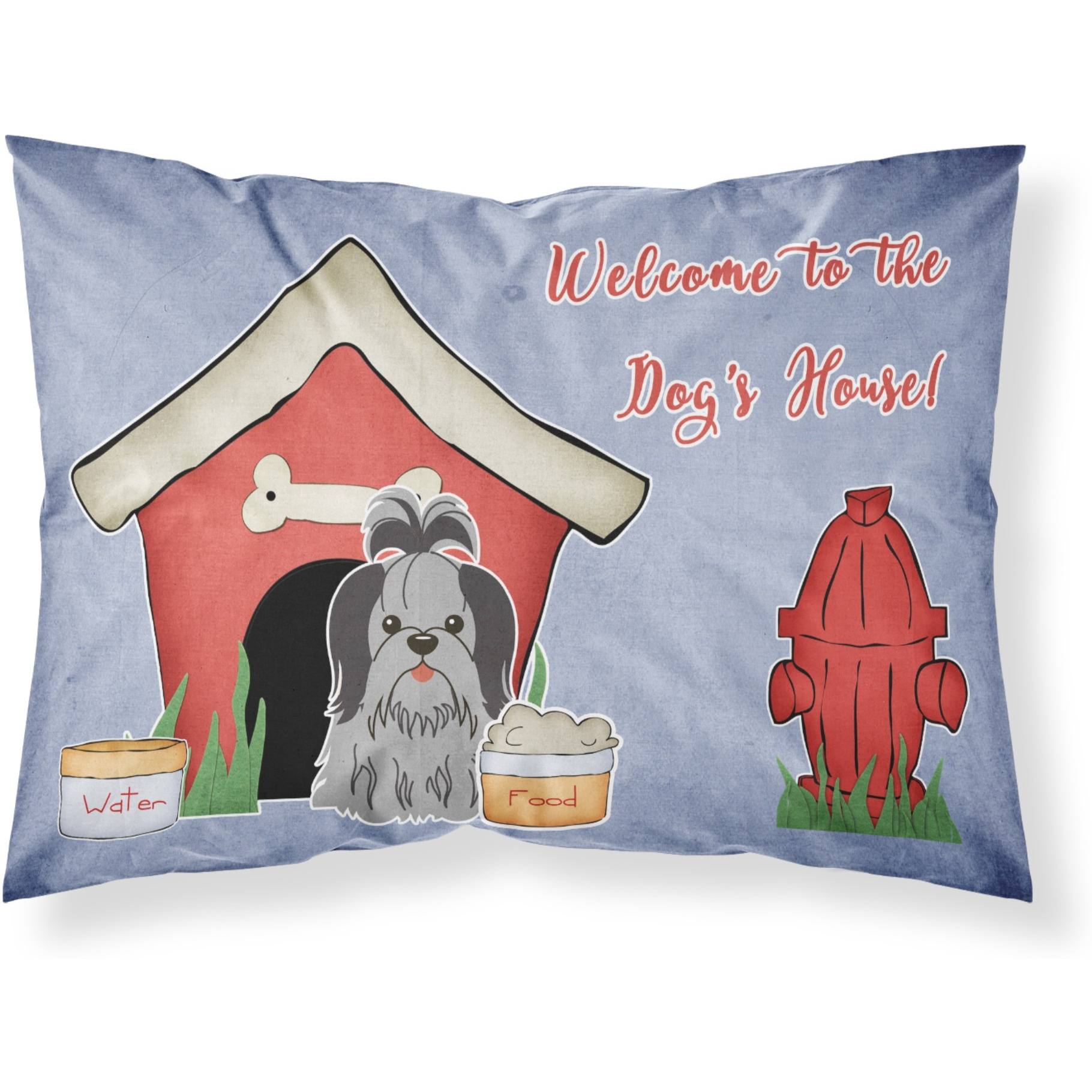 &quotCaroline's Treasures Dog House Collection Shih Tzu Black Silver Fabric Standard Pillowcase BB2843PILLOWCASE, Multicolor"