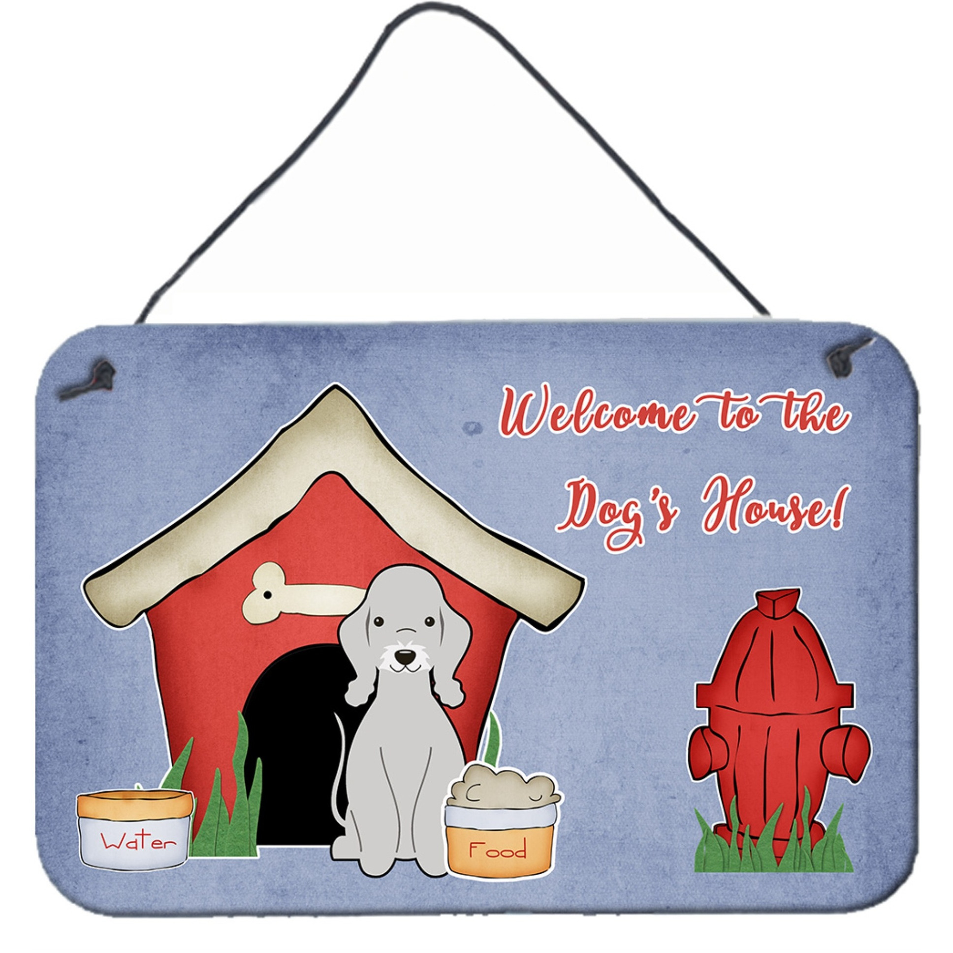 &quotCaroline's Treasures Dog House Collection Bedlington Terrier Blue Wall or Door Hanging Prints BB2844DS812, 8HX12W"