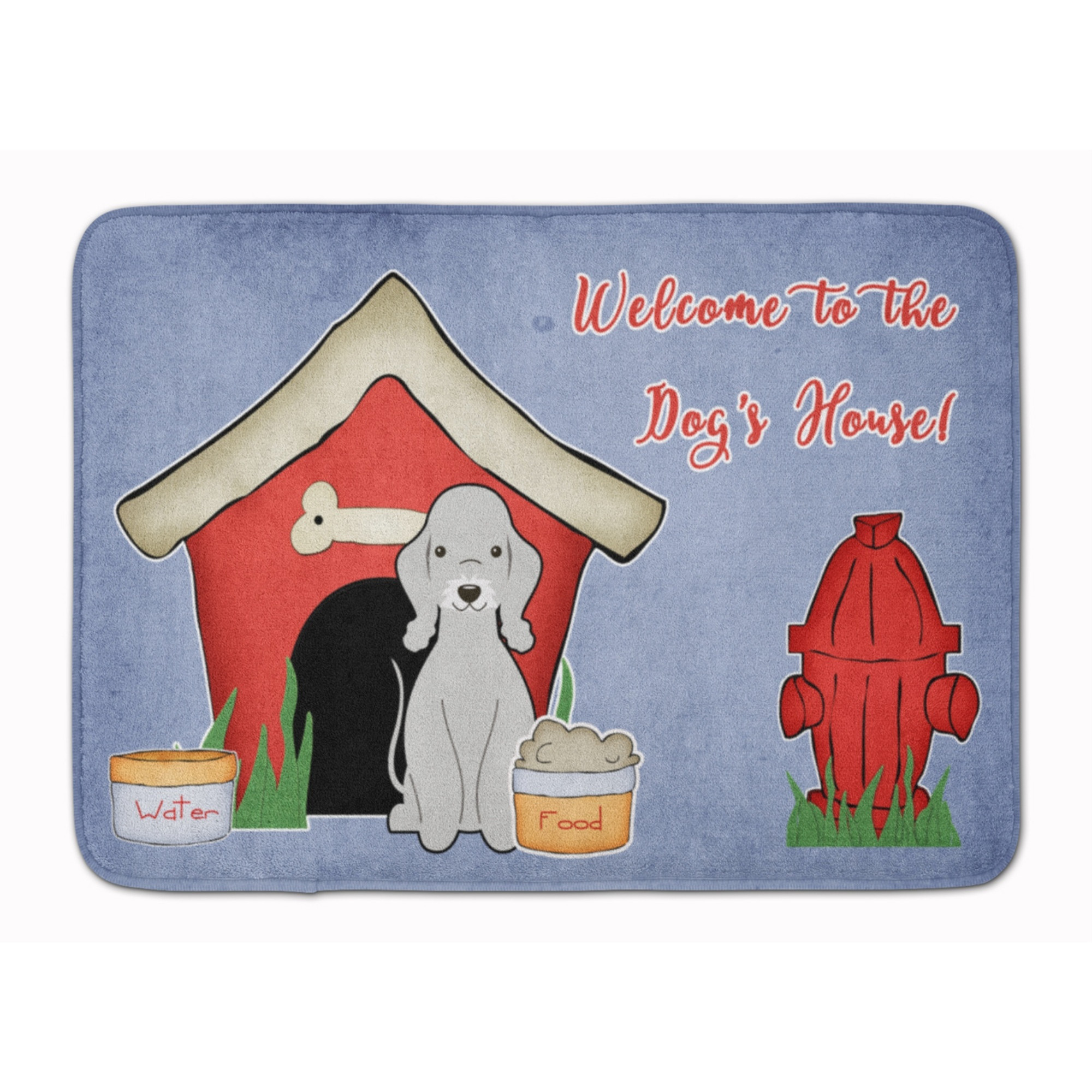 &quotCaroline's Treasures Dog House Bedlington Terrier Blue Floor Mat, 19"" x 27"", Multicolor"