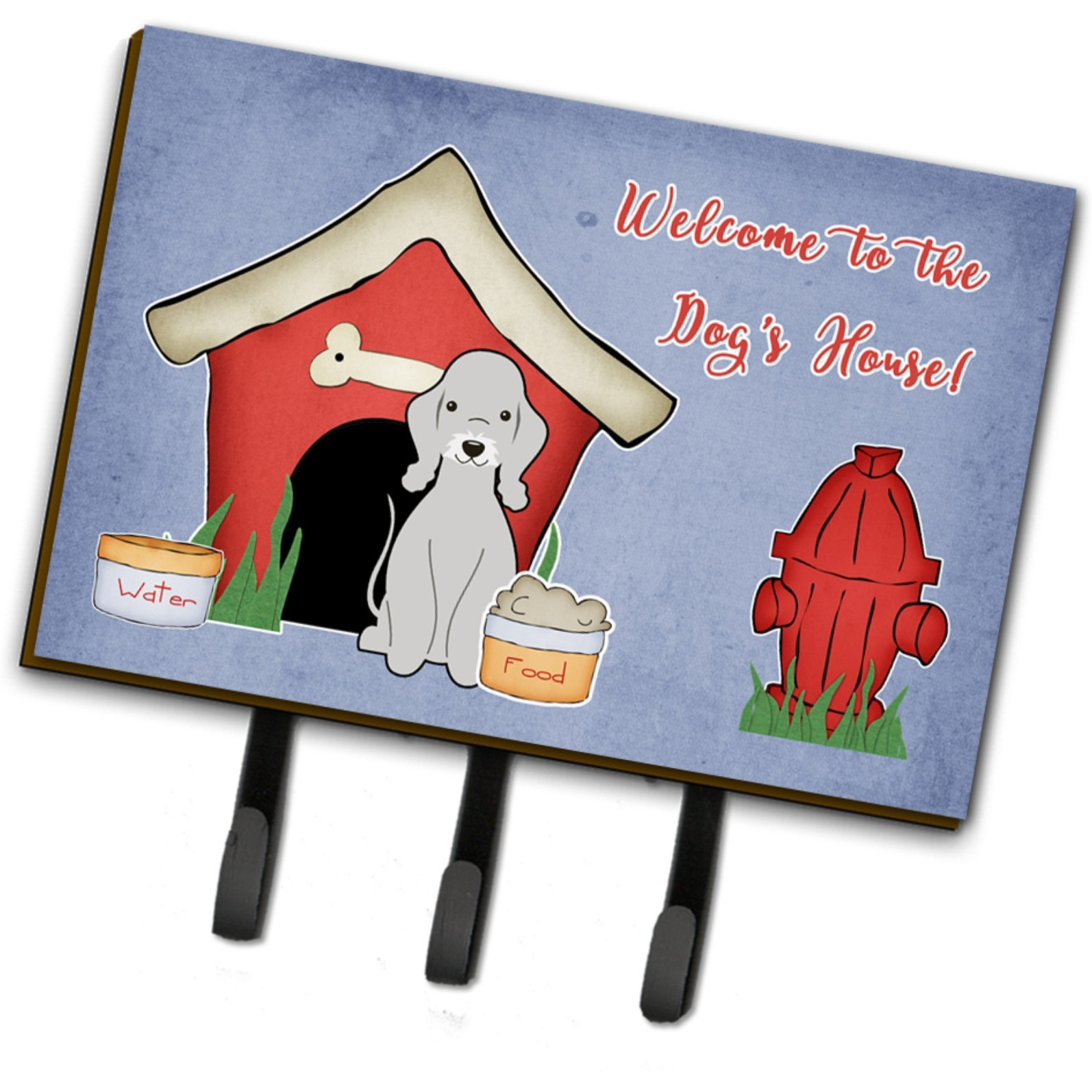 &quotCaroline's Treasures Dog House Collection Bedlington Terrier Blue Leash or Key Holder BB2844TH68, Triple, Multicolor"