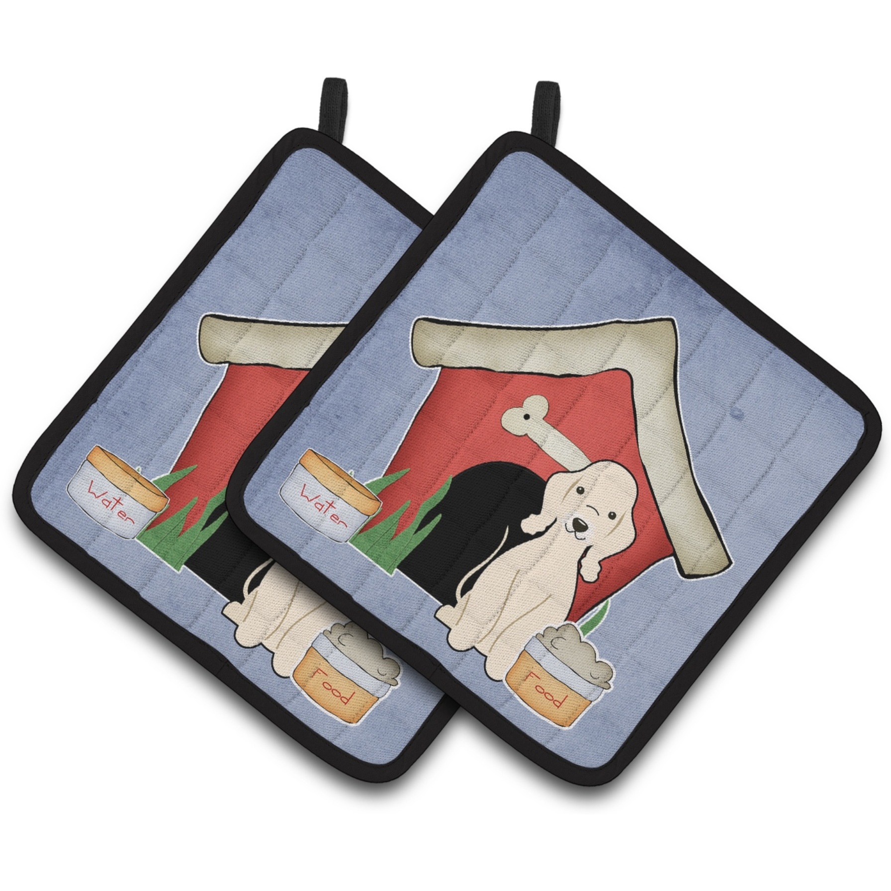 &quotCaroline's Treasures Dog House Collection Bedlington Terrier Sandy Pair of Pot Holders BB2845PTHD, 7.5HX7.5W, Multicolor"