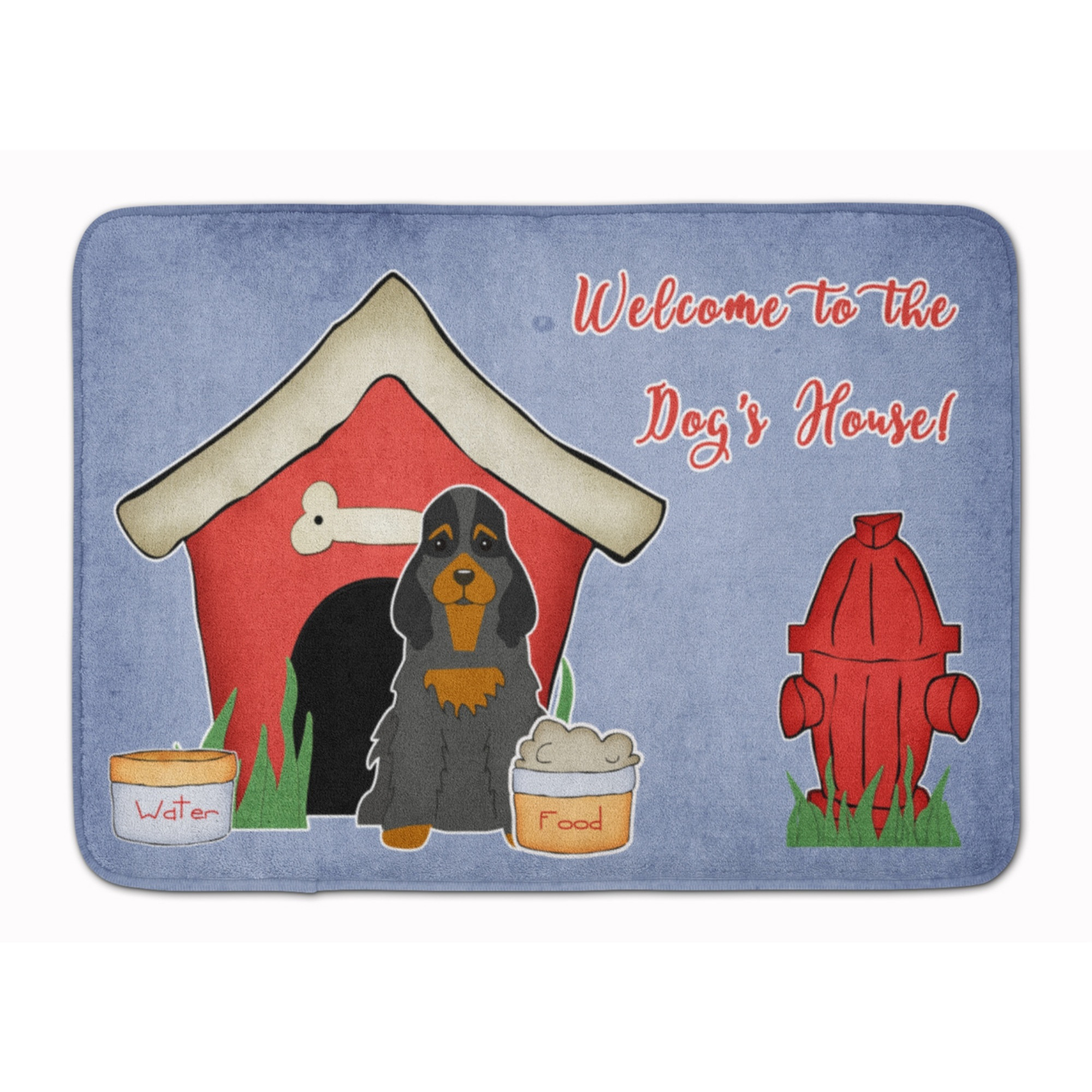 &quotCaroline's Treasures Dog House Cocker Spaniel Black Tan Floor Mat, 19"" x 27"", Multicolor"