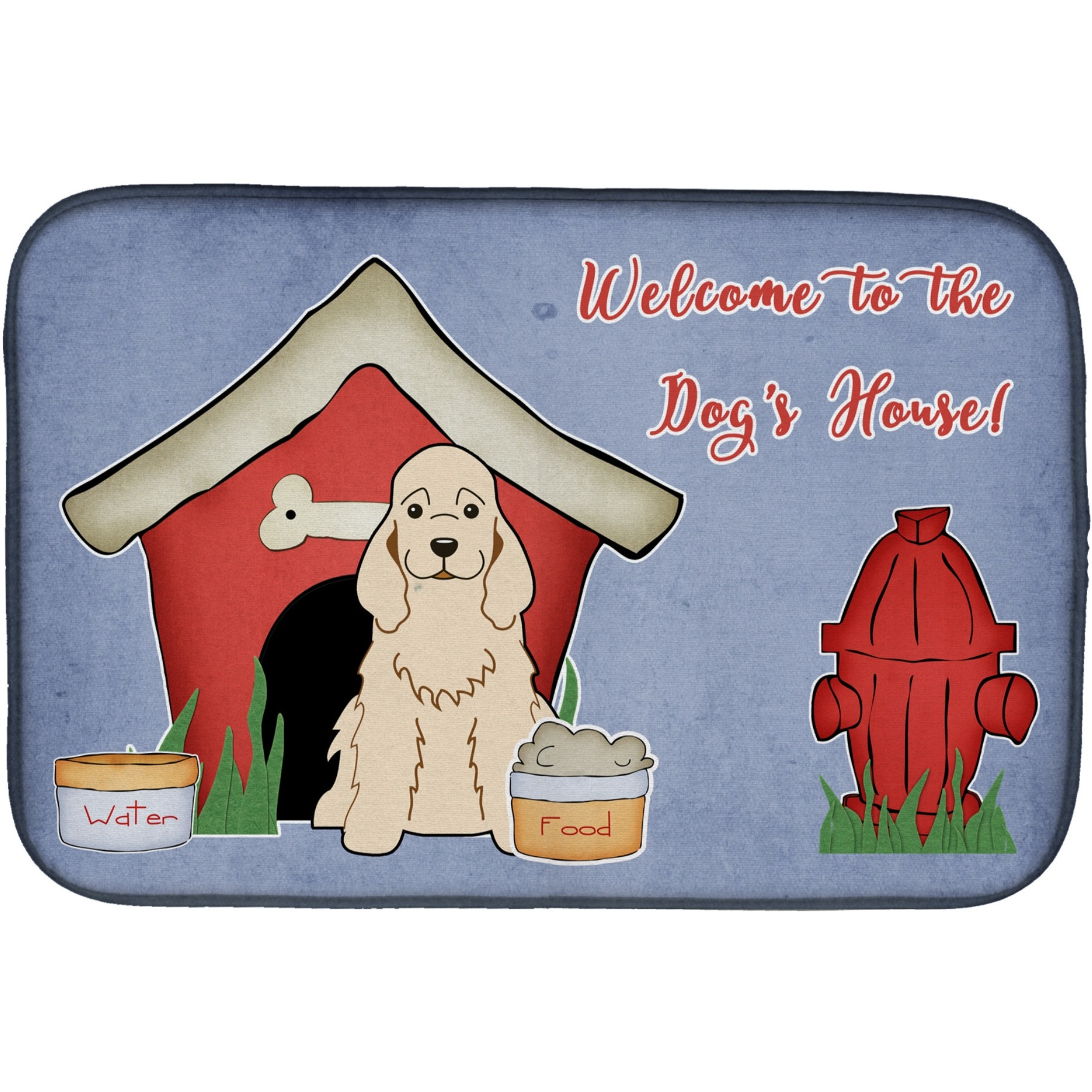 &quotCaroline's Treasures Dog House Collection Cocker Spaniel Buff Dish Drying Mat, 14"" x 21"""