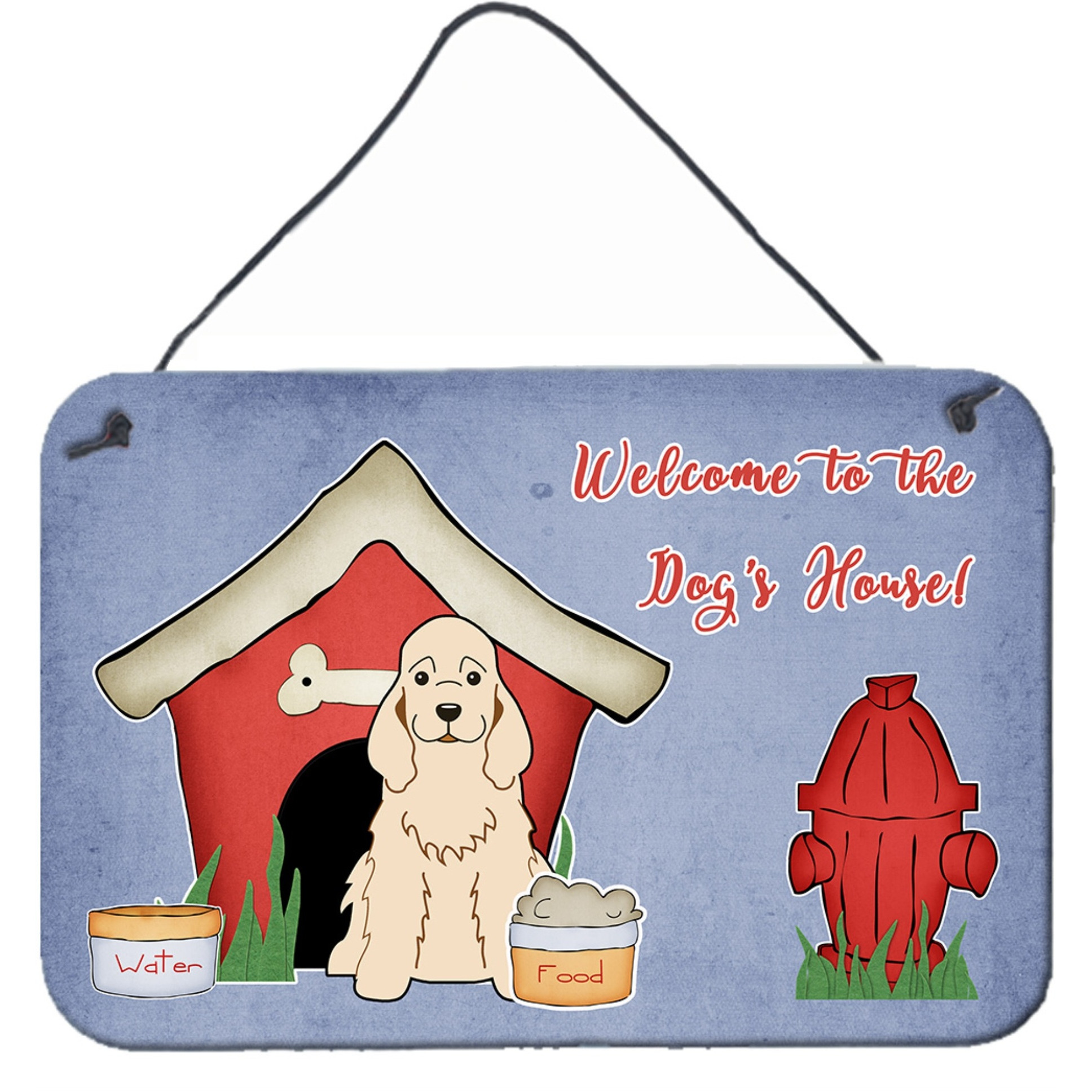 &quotCaroline's Treasures Dog House Collection Cocker Spaniel Buff Wall or Door Hanging Prints BB2848DS812, 8HX12W, Multicolor"