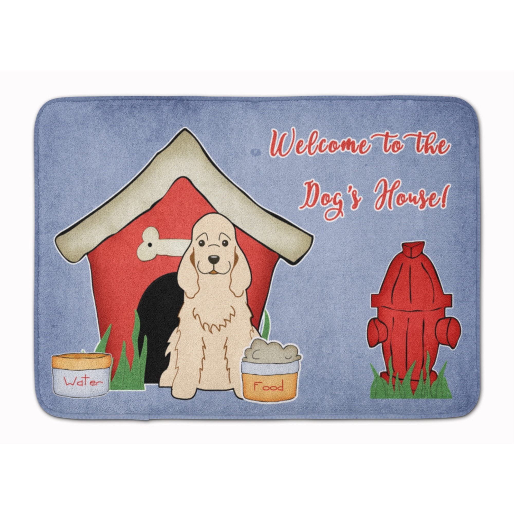 &quotCaroline's Treasures Dog House Cocker Spaniel Buff Floor Mat, 19"" x 27"", Multicolor"