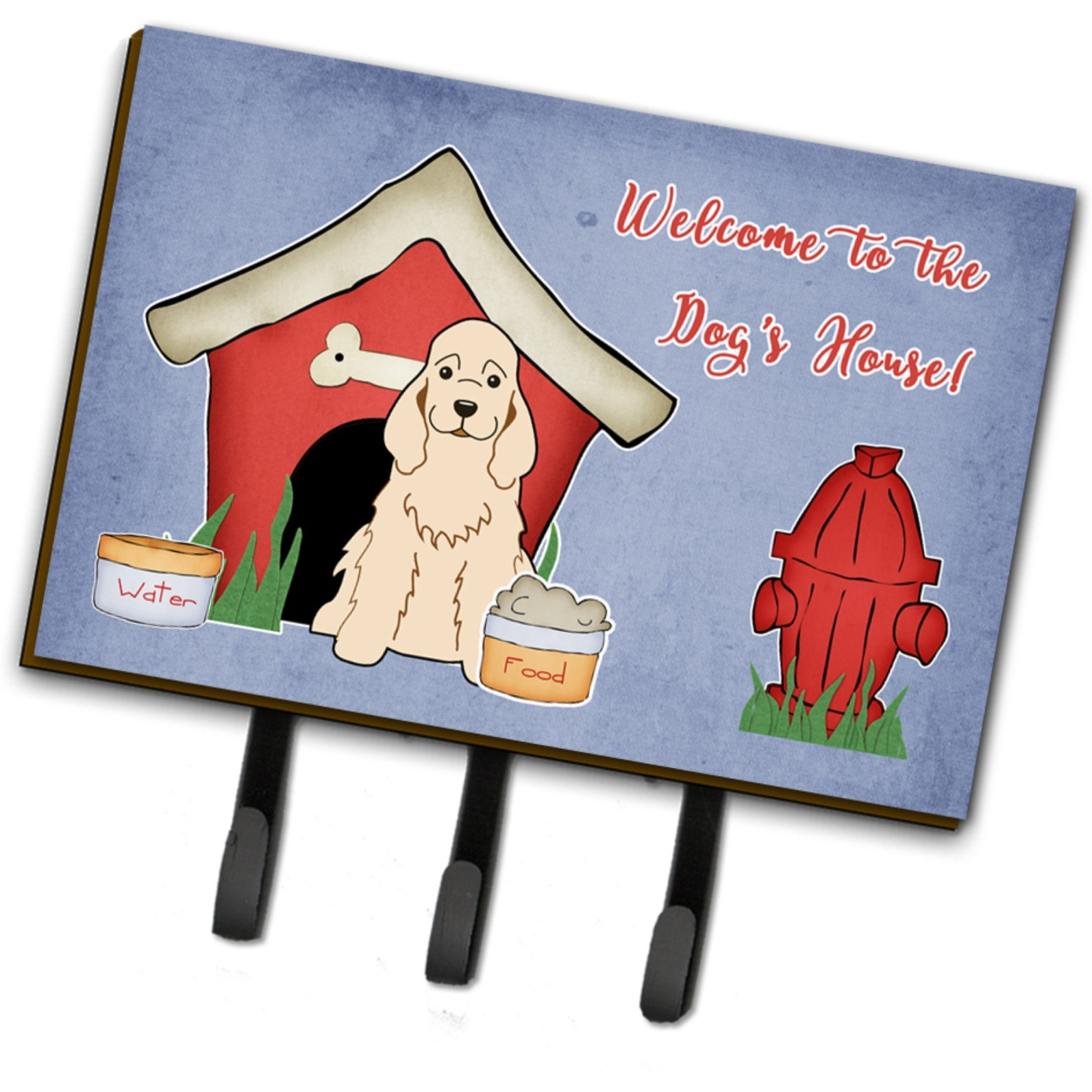 &quotCaroline's Treasures Dog House Collection Cocker Spaniel Buff Leash or Key Holder BB2848TH68, Triple"