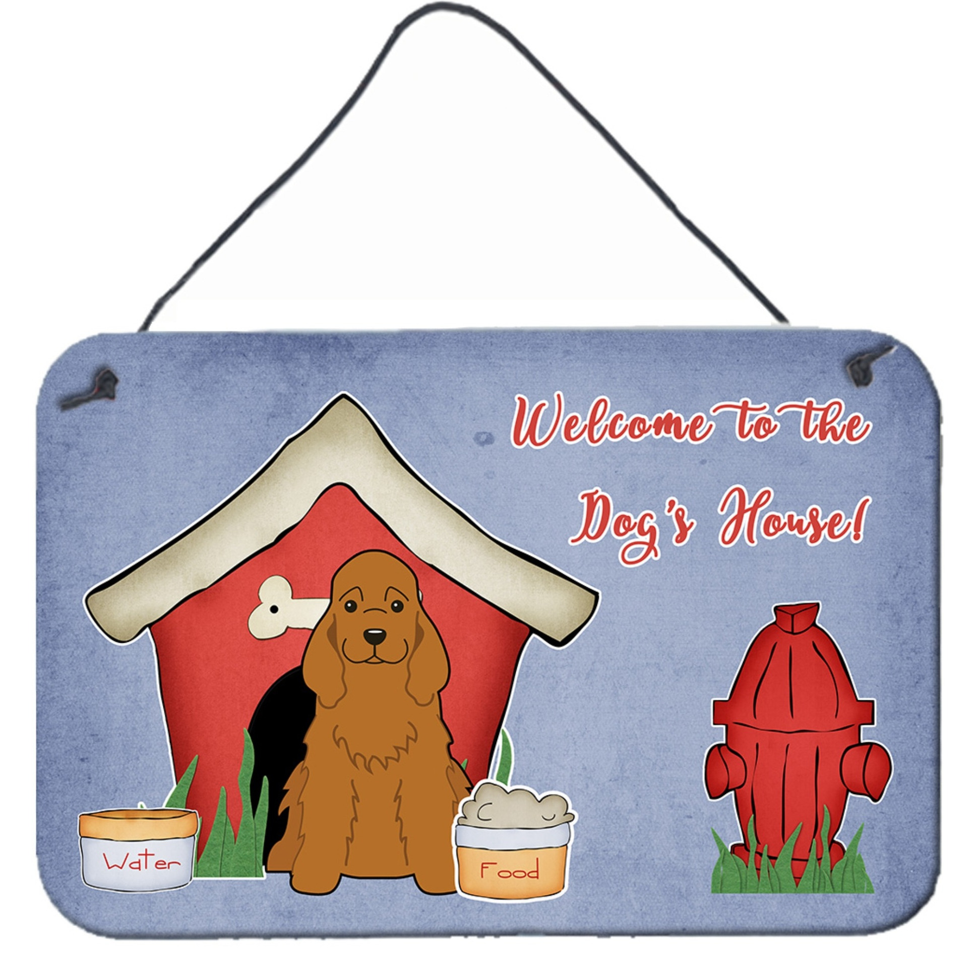 &quotCaroline's Treasures Dog House Collection Cocker Spaniel Red Wall or Door Hanging Prints BB2849DS812, 8HX12W"