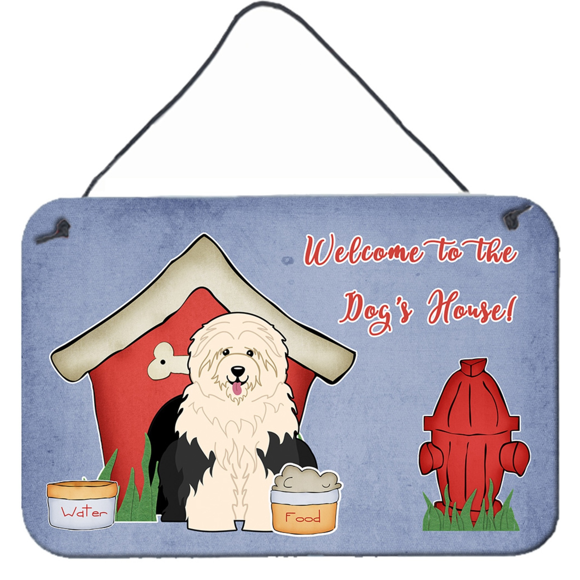 &quotCaroline's Treasures Dog House Collection Old English Sheepdog Wall or Door Hanging Prints BB2850DS812, 8HX12W"