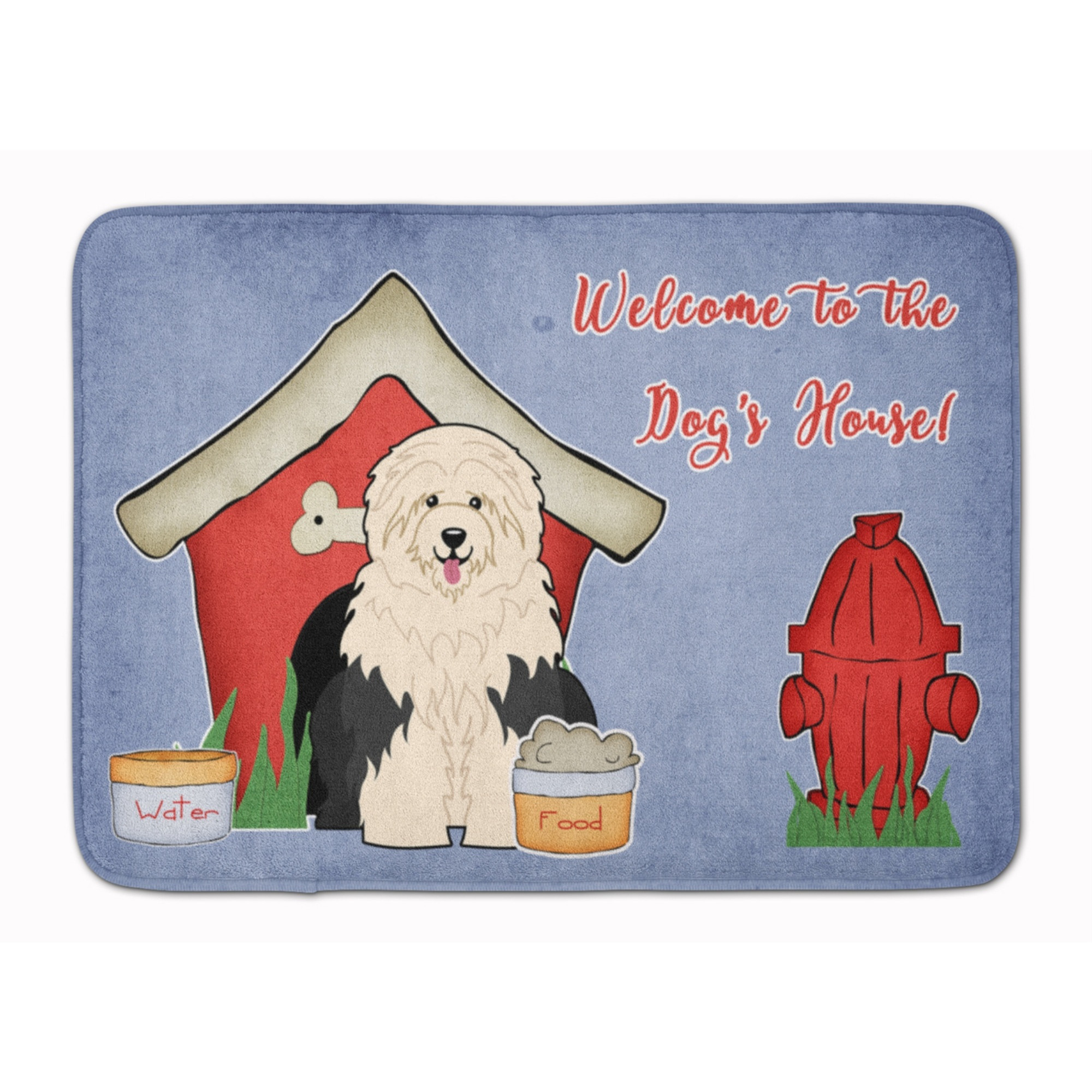 &quotCaroline's Treasures Dog House Old English Sheepdog Floor Mat, 19"" x 27"", Multicolor"