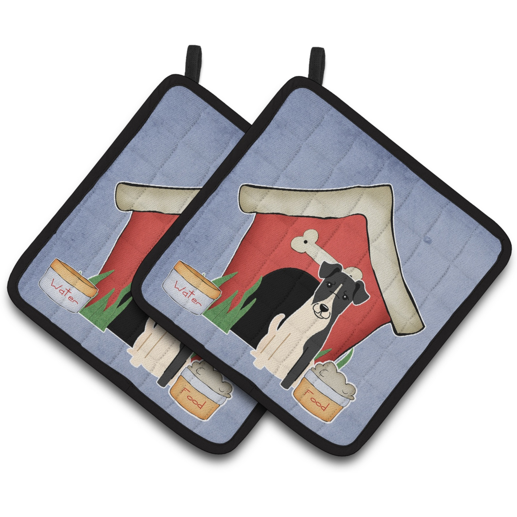 &quotCaroline's Treasures Dog House Collection Smooth Fox Terrier Pair of Pot Holders BB2852PTHD, 7.5HX7.5W, Multicolor"