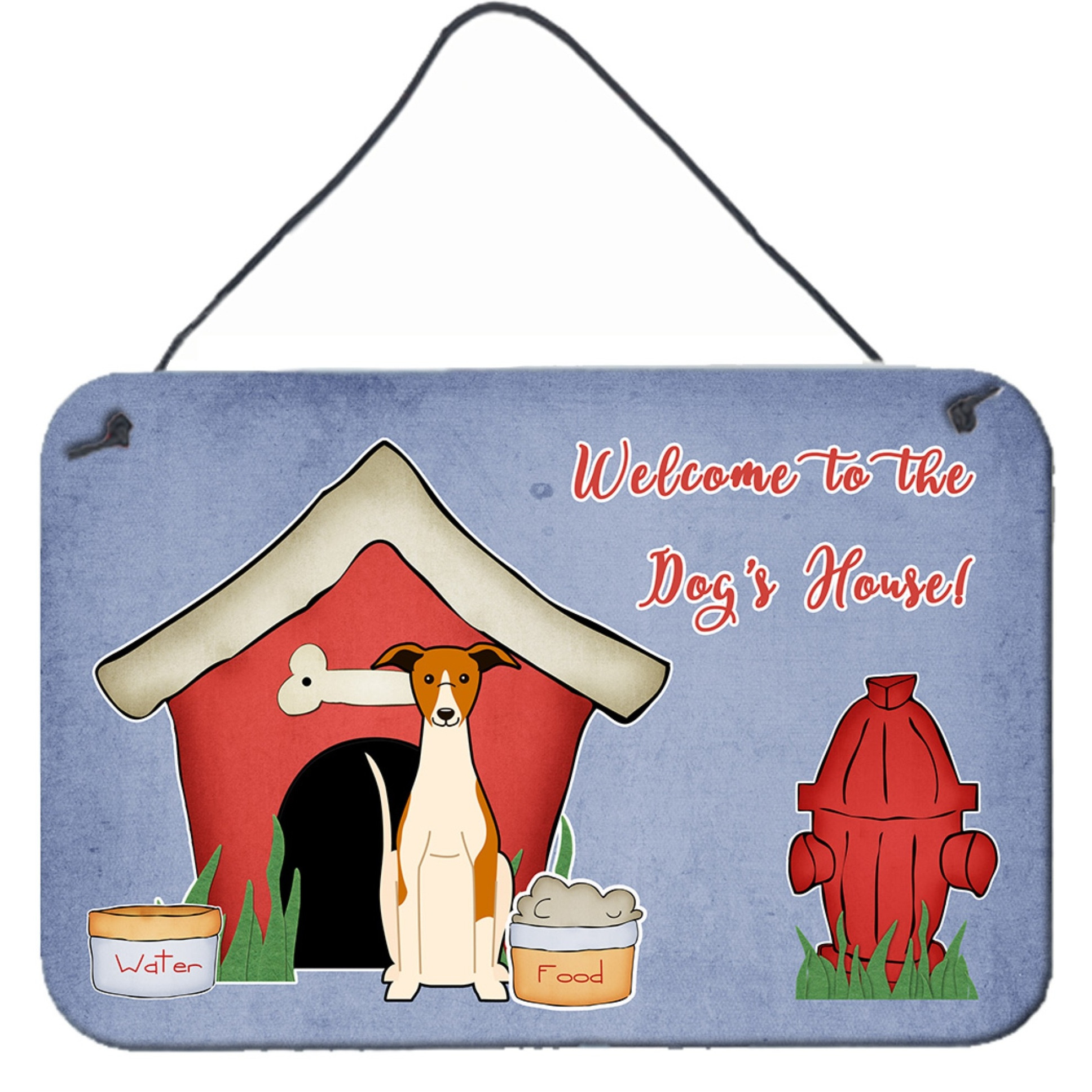 &quotCaroline's Treasures Dog House Collection Whippet Wall or Door Hanging Prints BB2853DS812, 8HX12W, Multicolor"
