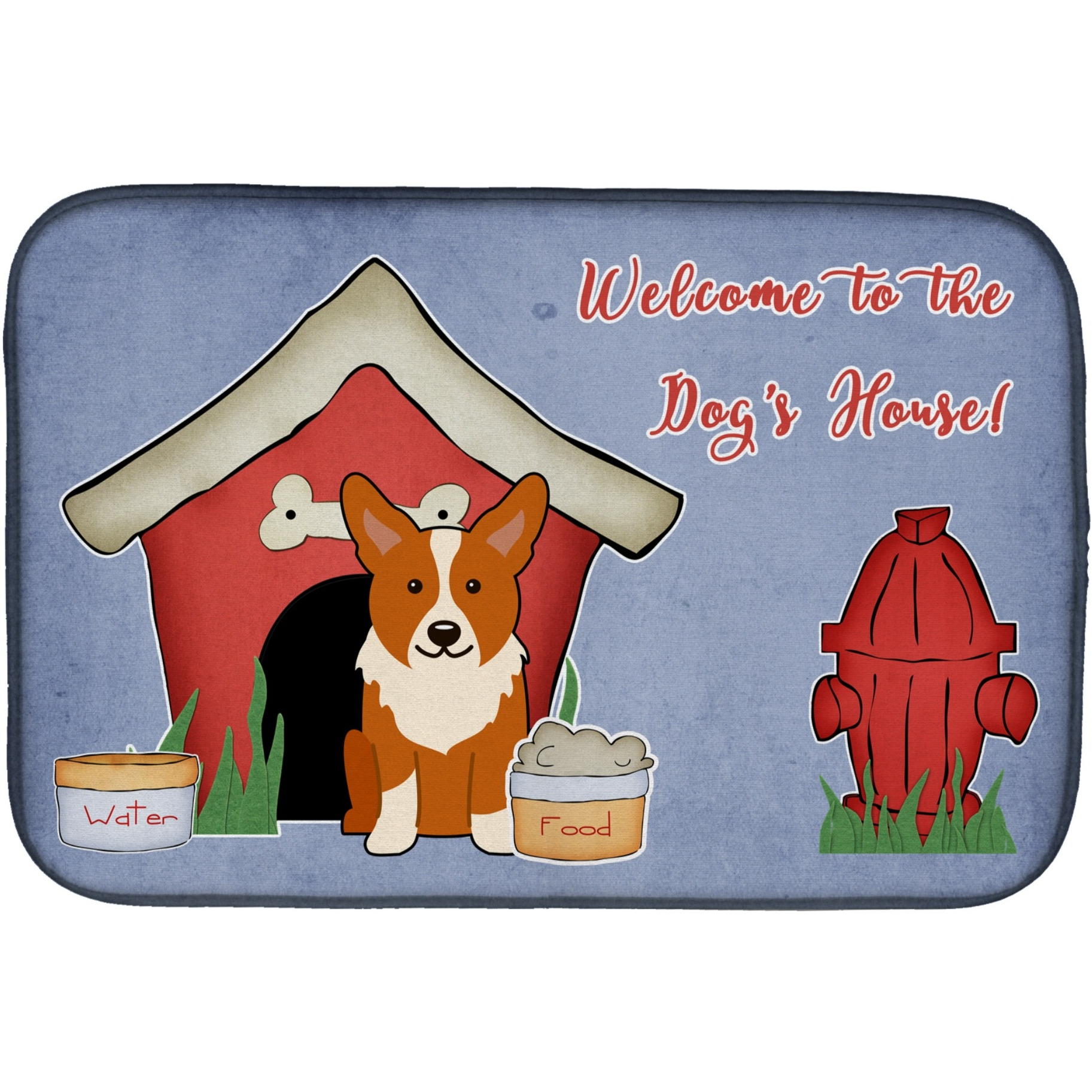 &quotCaroline's Treasures BB2854DDM Dish Drying Mat, 14 x 21, Dog House"