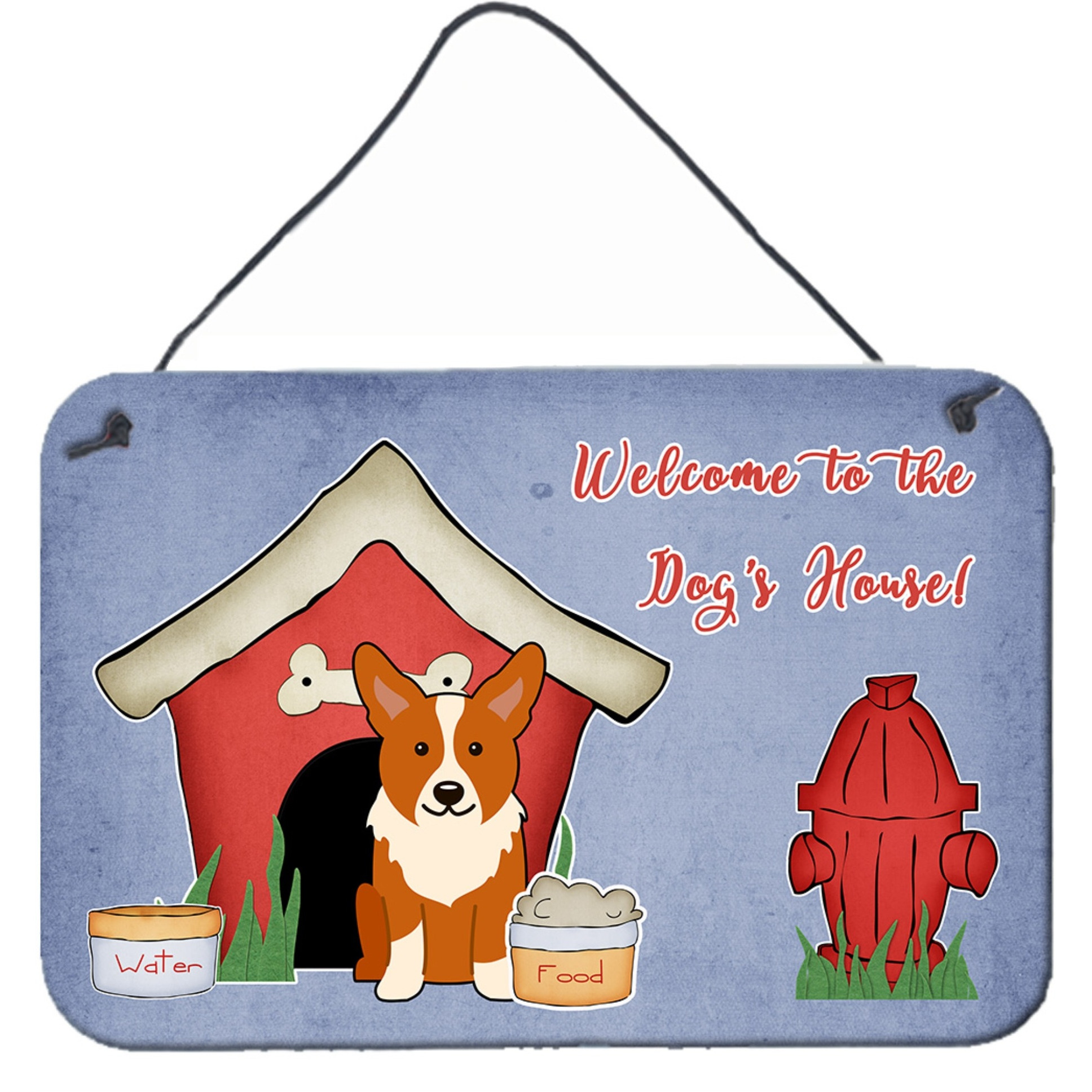 &quotCaroline's Treasures Dog House Collection Corgi Wall or Door Hanging Prints BB2854DS812, 8HX12W"