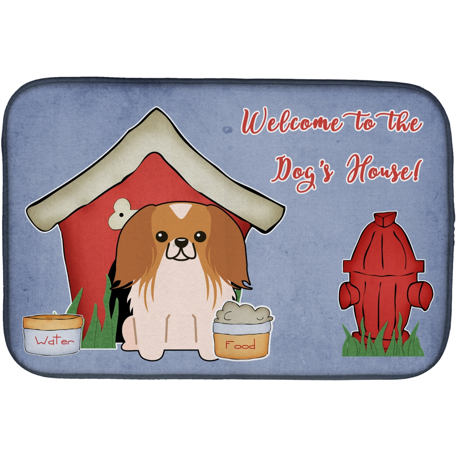 &quotCaroline's Treasures Dog House Collection Pekingese Red White Dish Drying Mat, 14"" x 21"""