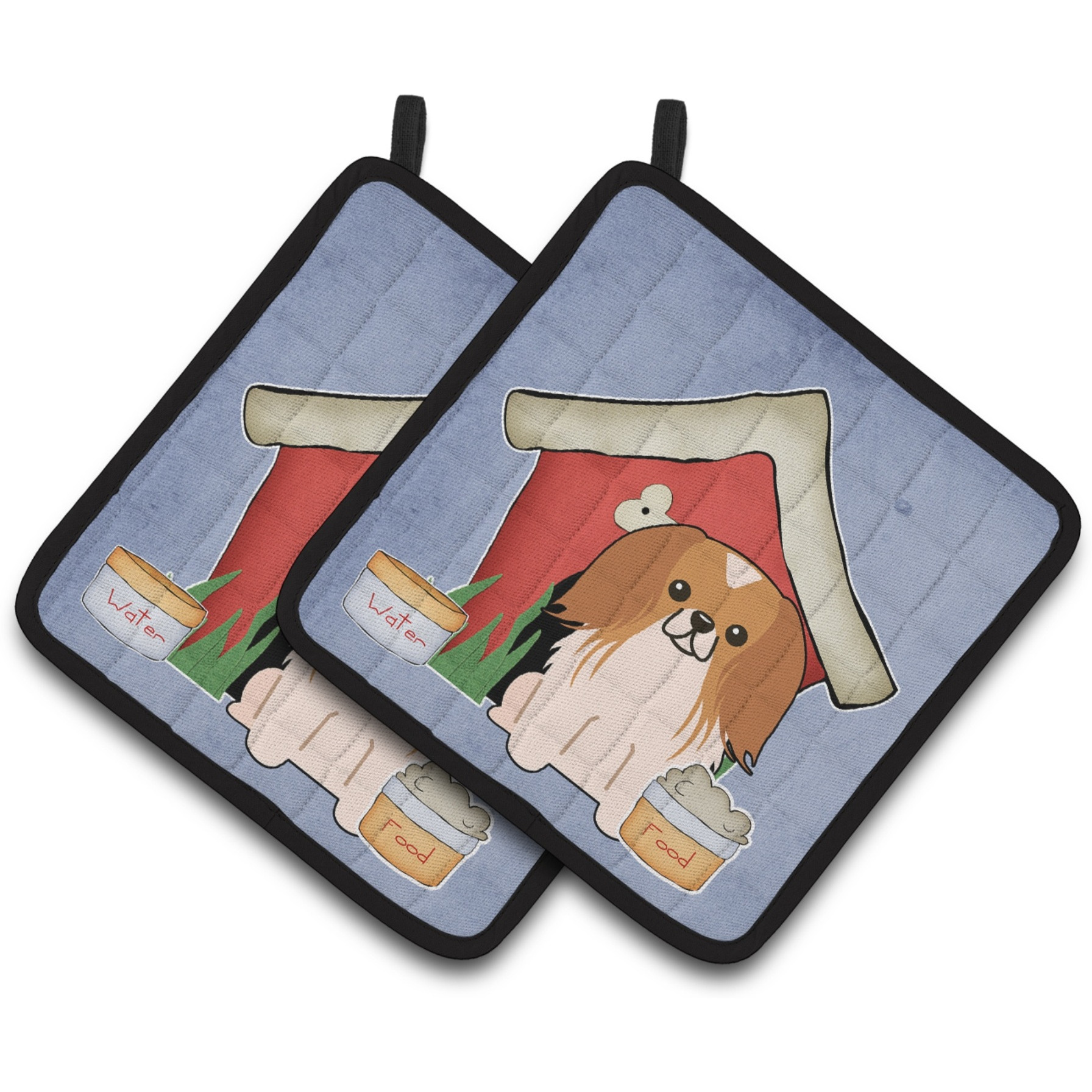 &quotCaroline's Treasures Dog House Collection Pekingnese Red White Pair of Pot Holders BB2857PTHD, 7.5HX7.5W, Multicolor"
