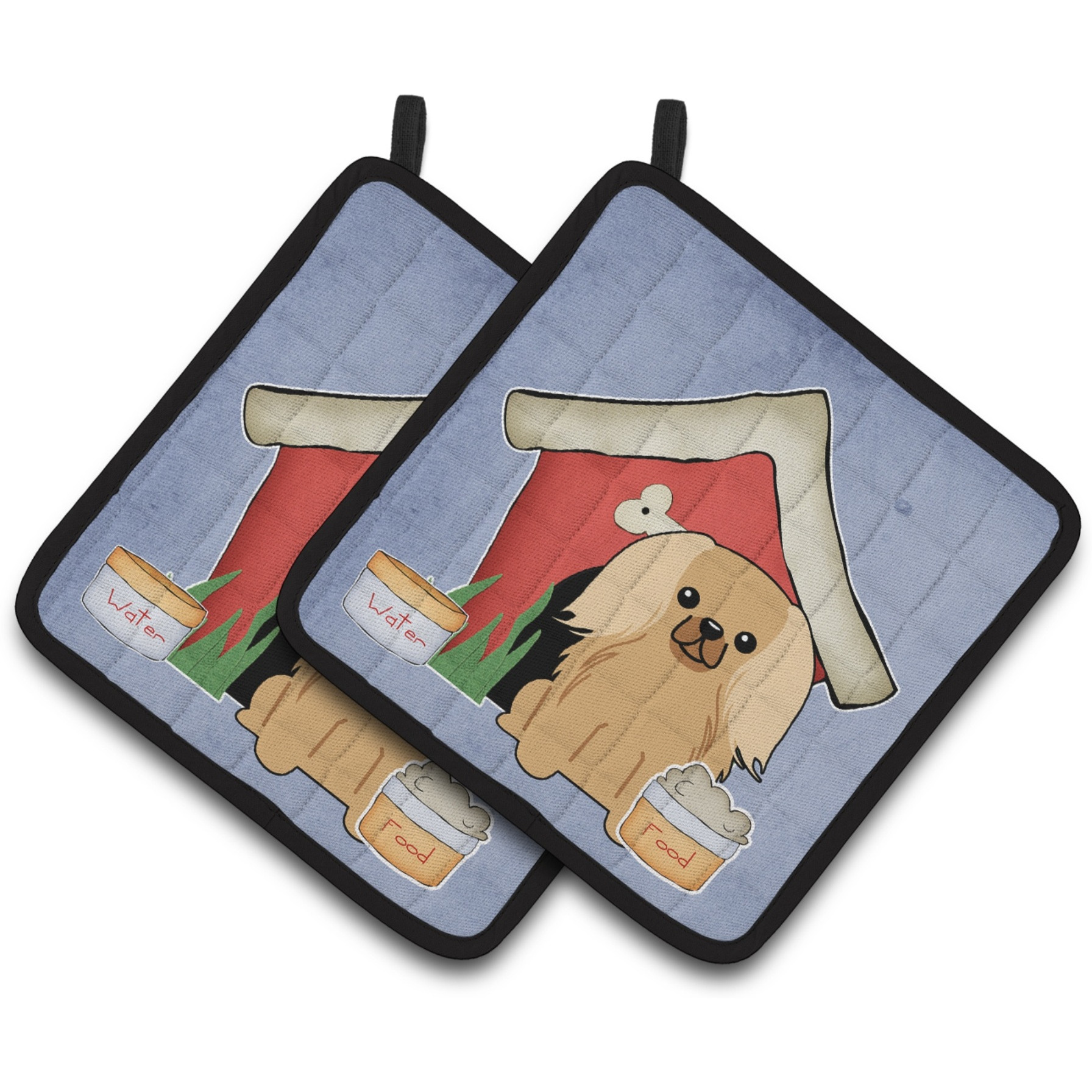 &quotCaroline's Treasures Dog House Collection Pekingnese Fawn Sable Pair of Pot Holders BB2858PTHD, 7.5HX7.5W, Multicolor"