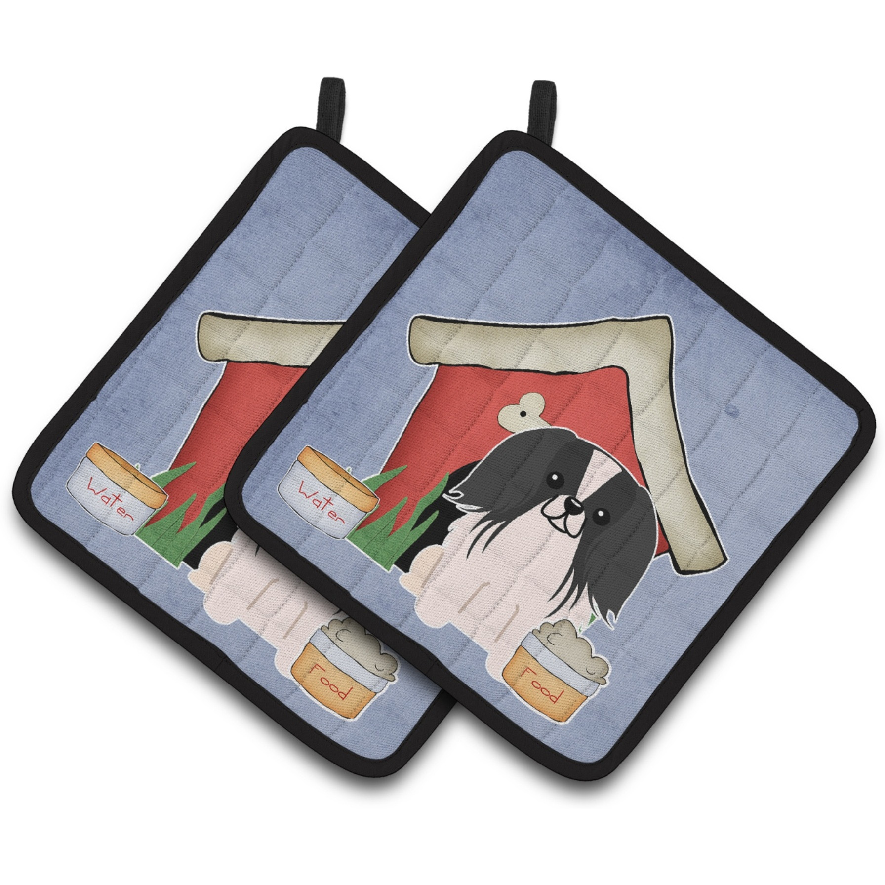 &quotCaroline's Treasures Dog House Collection Pekingnese black White Pair of Pot Holders BB2859PTHD, 7.5HX7.5W, Multicolor"