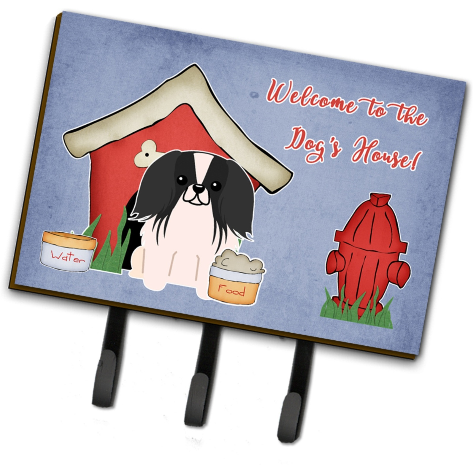 &quotCaroline's Treasures Dog House Collection Pekingnese Black White Leash or Key Holder BB2859TH68, Triple"